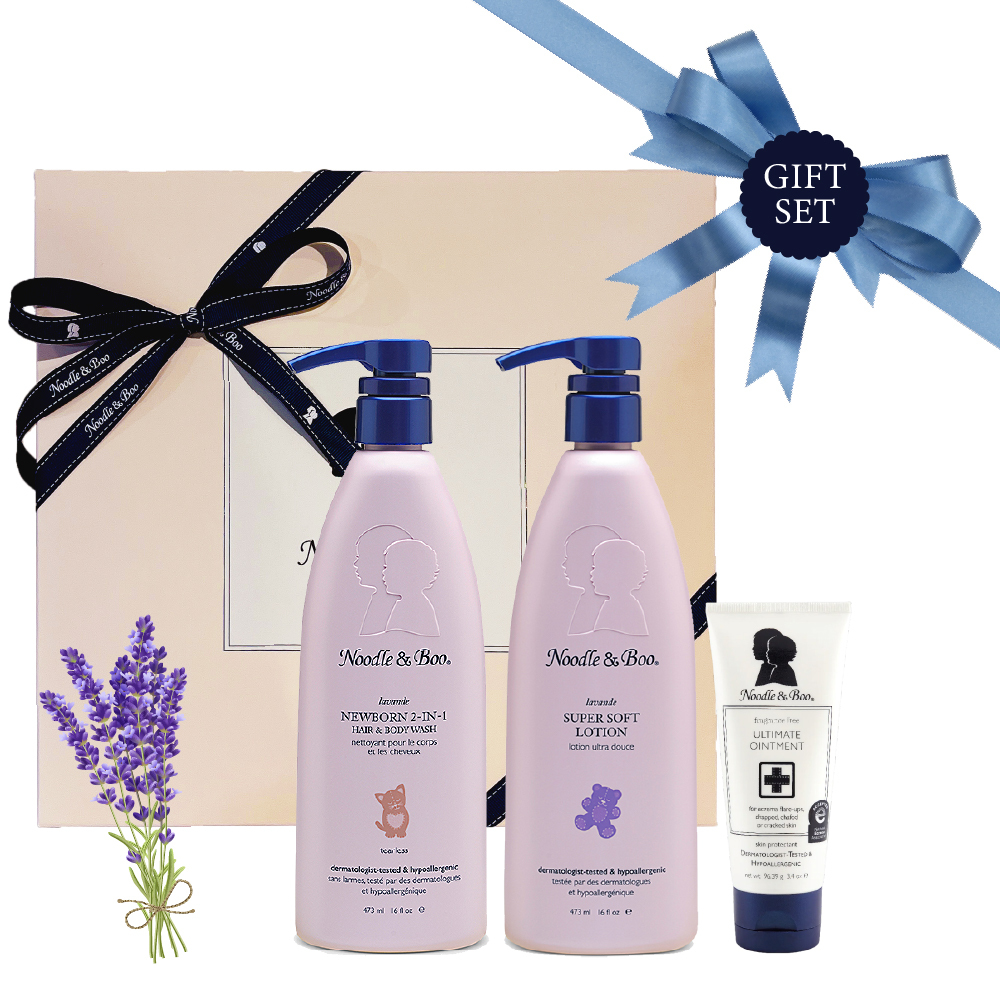 Noodle & Boo 頂級大瓶裝禮盒組 - 新生兒屁屁防護組 (經典原味/薰衣草/無香)
