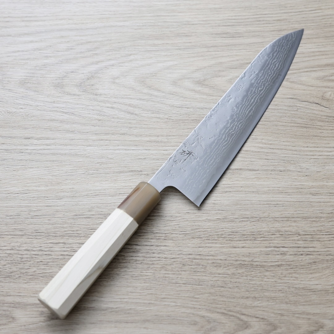 作SAKU 研 牛刀 210mm 瑞典鋼 和紙地 大馬士革