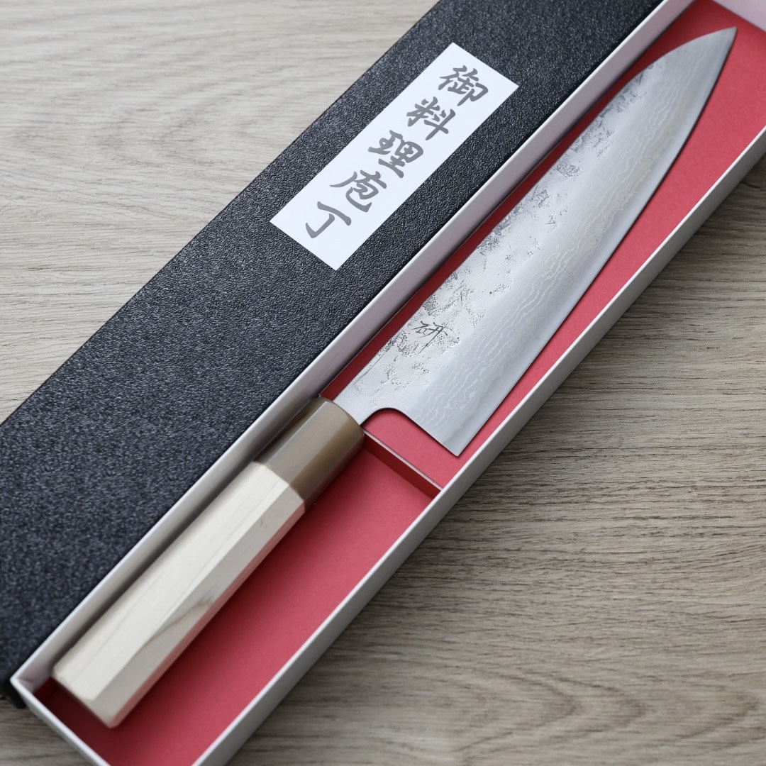 作SAKU 研 牛刀 210mm 瑞典鋼 和紙地 大馬士革