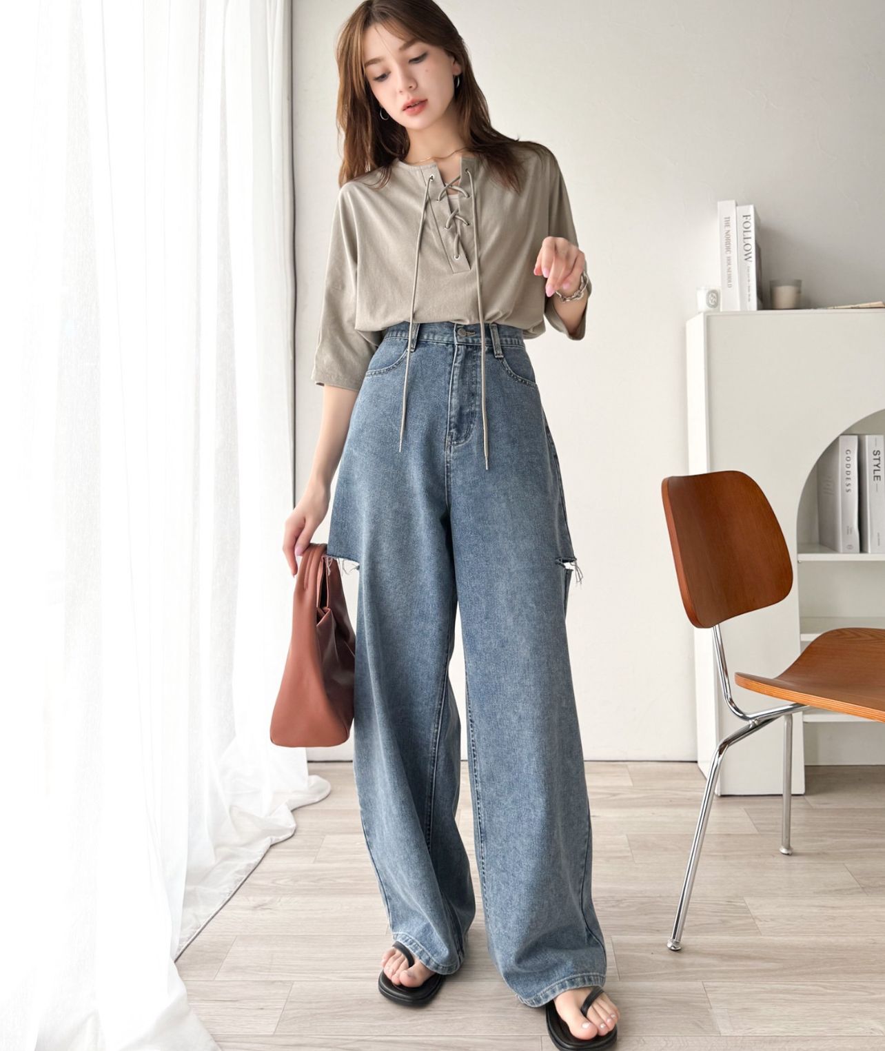 【預購】JN080706 JaVa 繫帶短袖上衣