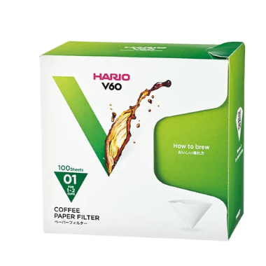 日本HARIO V60咖啡濾紙(01) (白色) (100枚入) (日本製)
