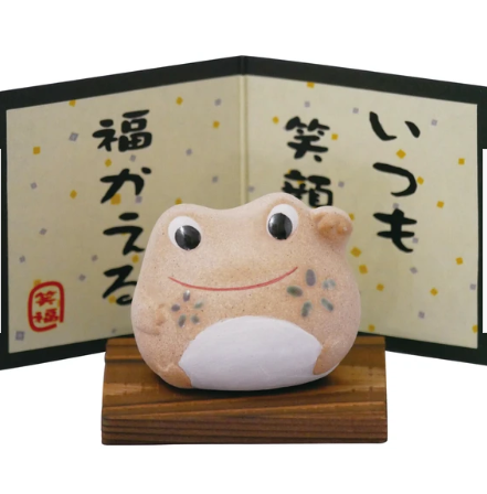 日本萬古燒陶瓷民芸置物(福蛙) (日本製)