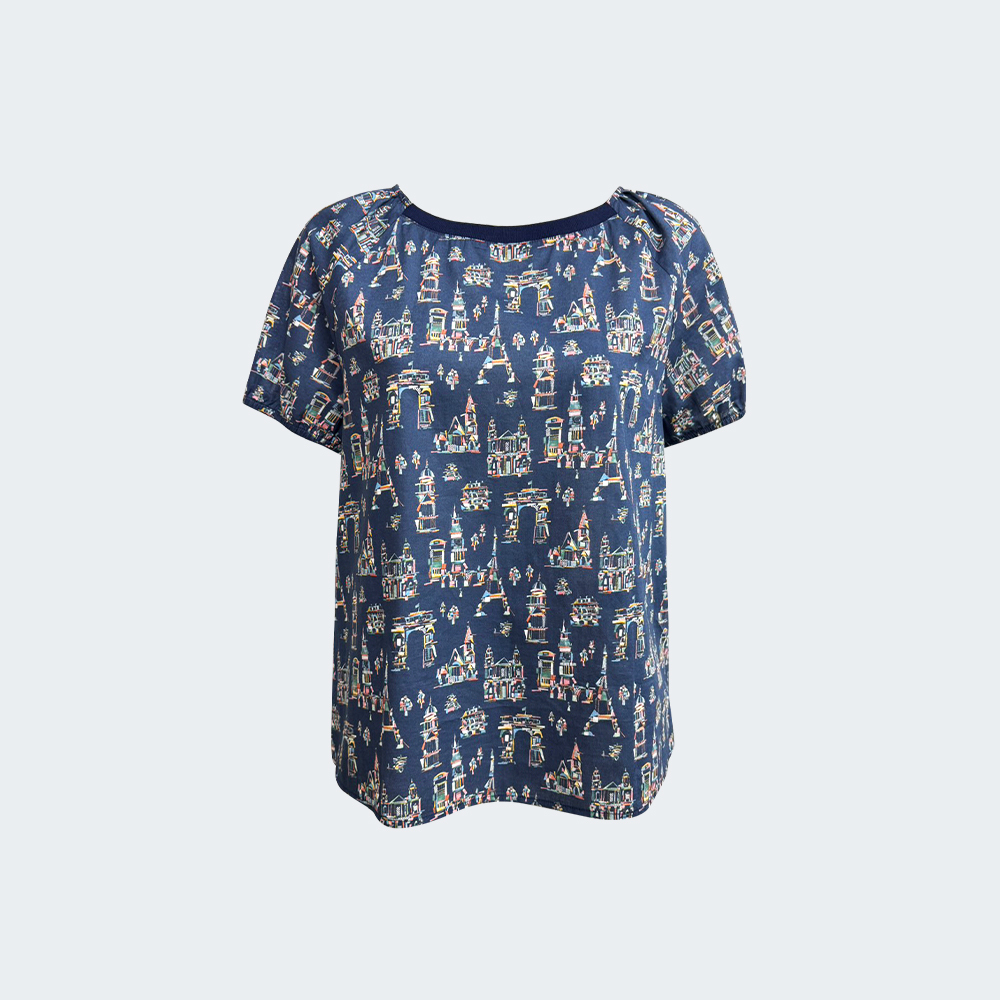 巴黎印象寬領棉質上衣