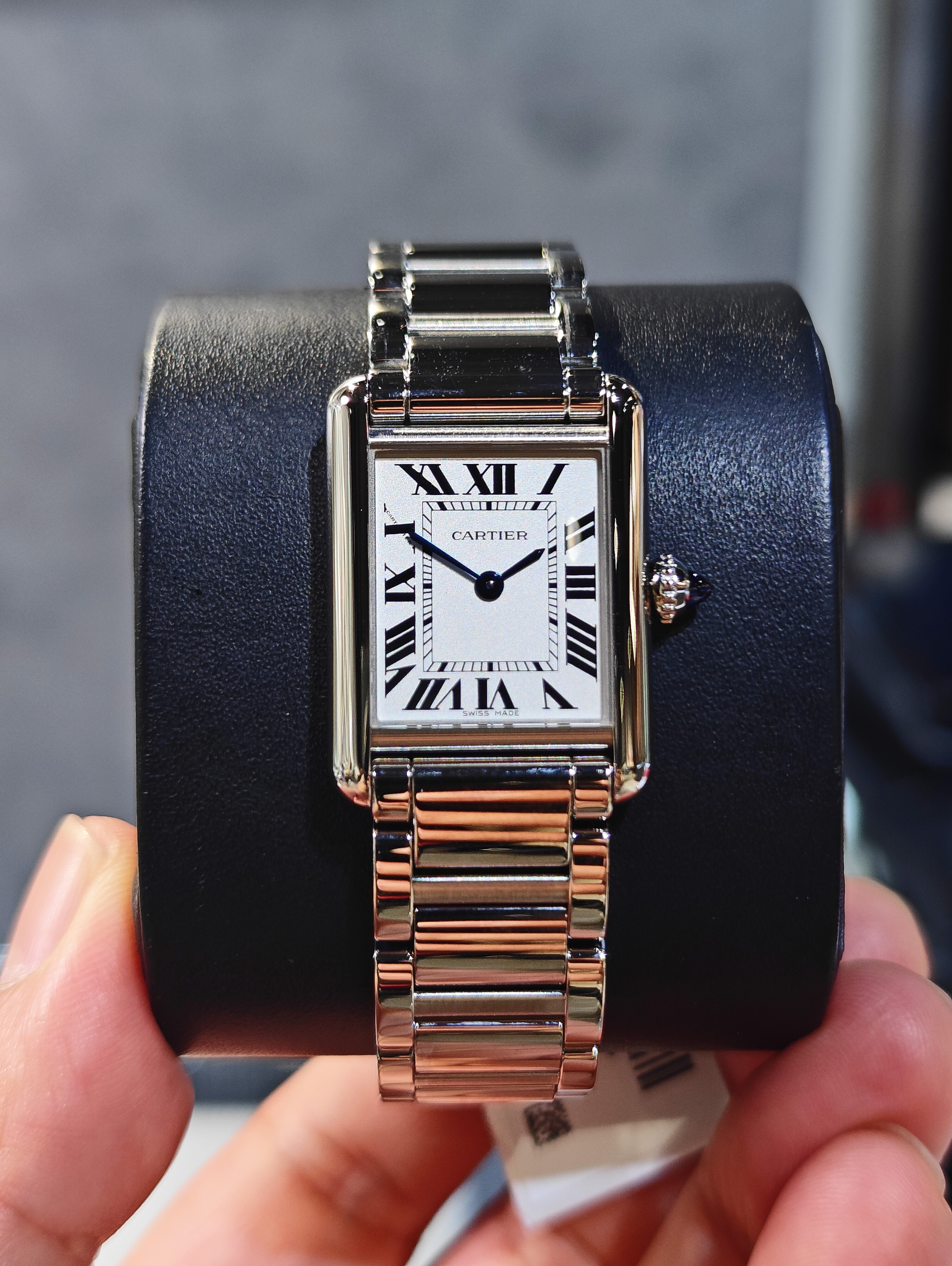 BRAND NEW CARTIER WSTA0107 TANK MUST DE CARTIER WATCH SMALL MODEL QUARTZ MOVEMENT STEEL LEATHER 29 MM