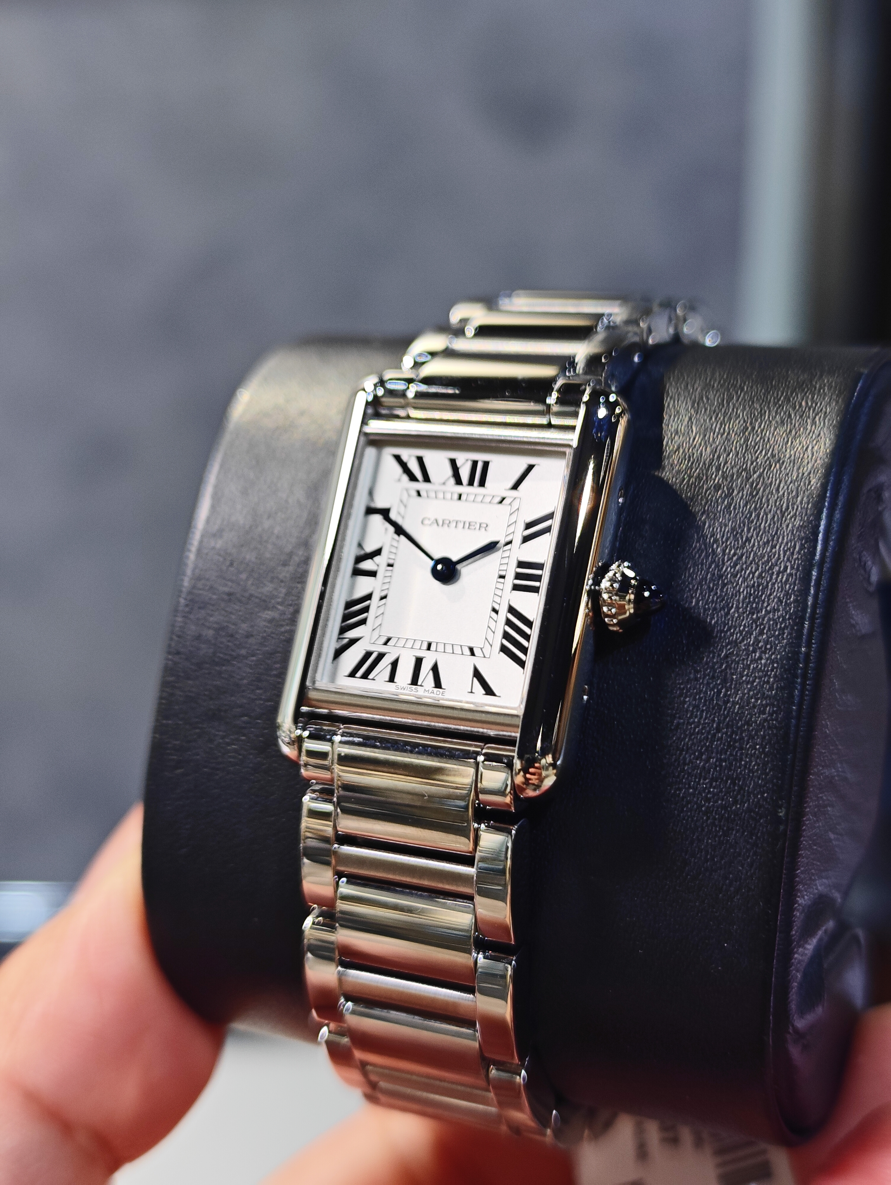 BRAND NEW CARTIER WSTA0107 TANK MUST DE CARTIER WATCH SMALL MODEL QUARTZ MOVEMENT STEEL LEATHER 29 MM
