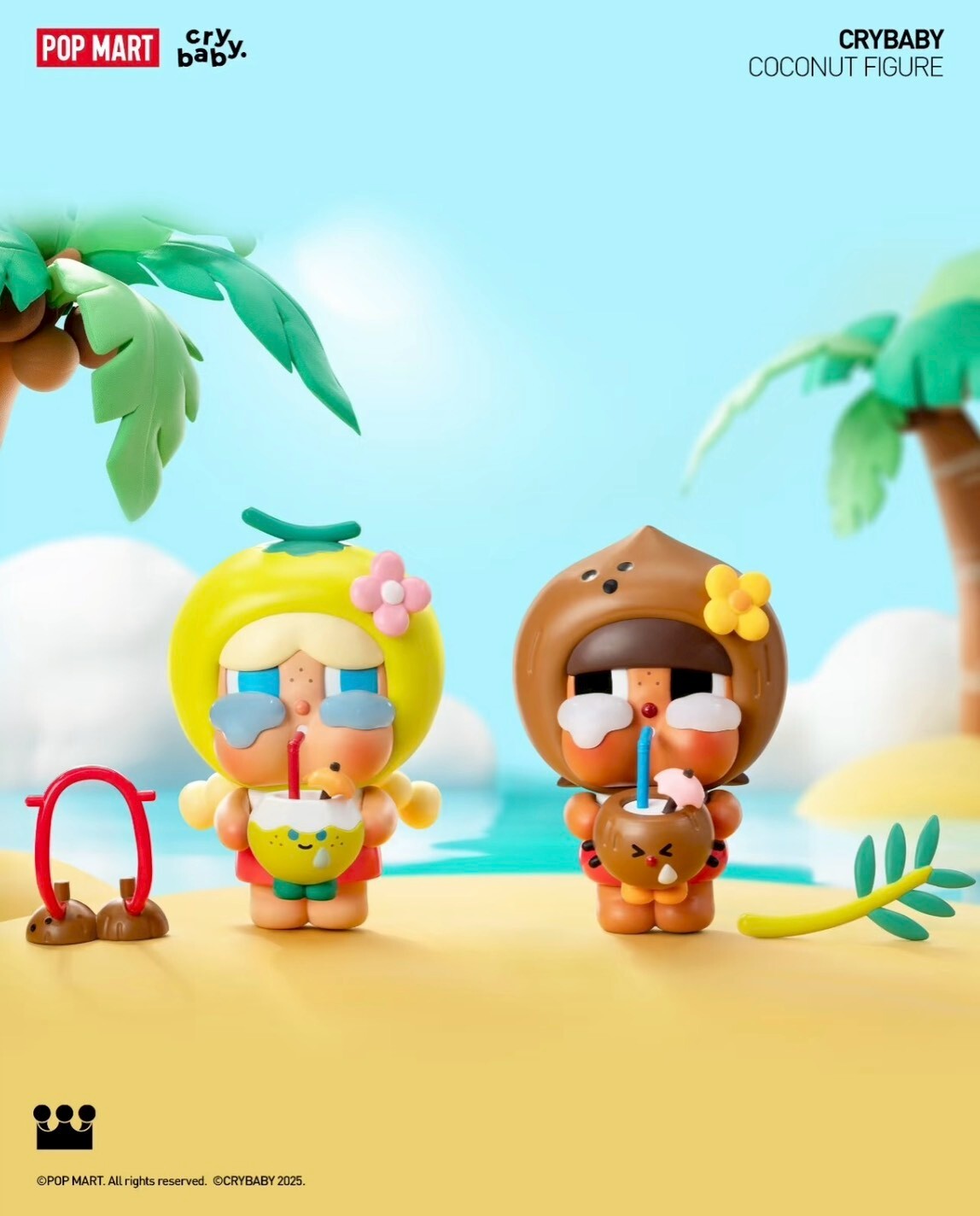 泡泡瑪特 CRYBABY SHINY SHINY系列 椰青 椰皇 公仔吊卡