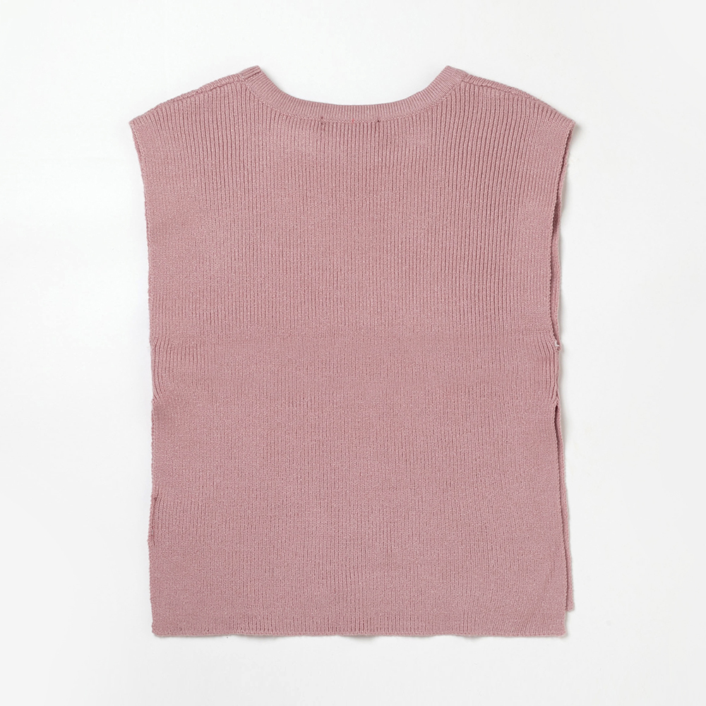 PIPPY優雅鉤織圓領無袖背心 粉