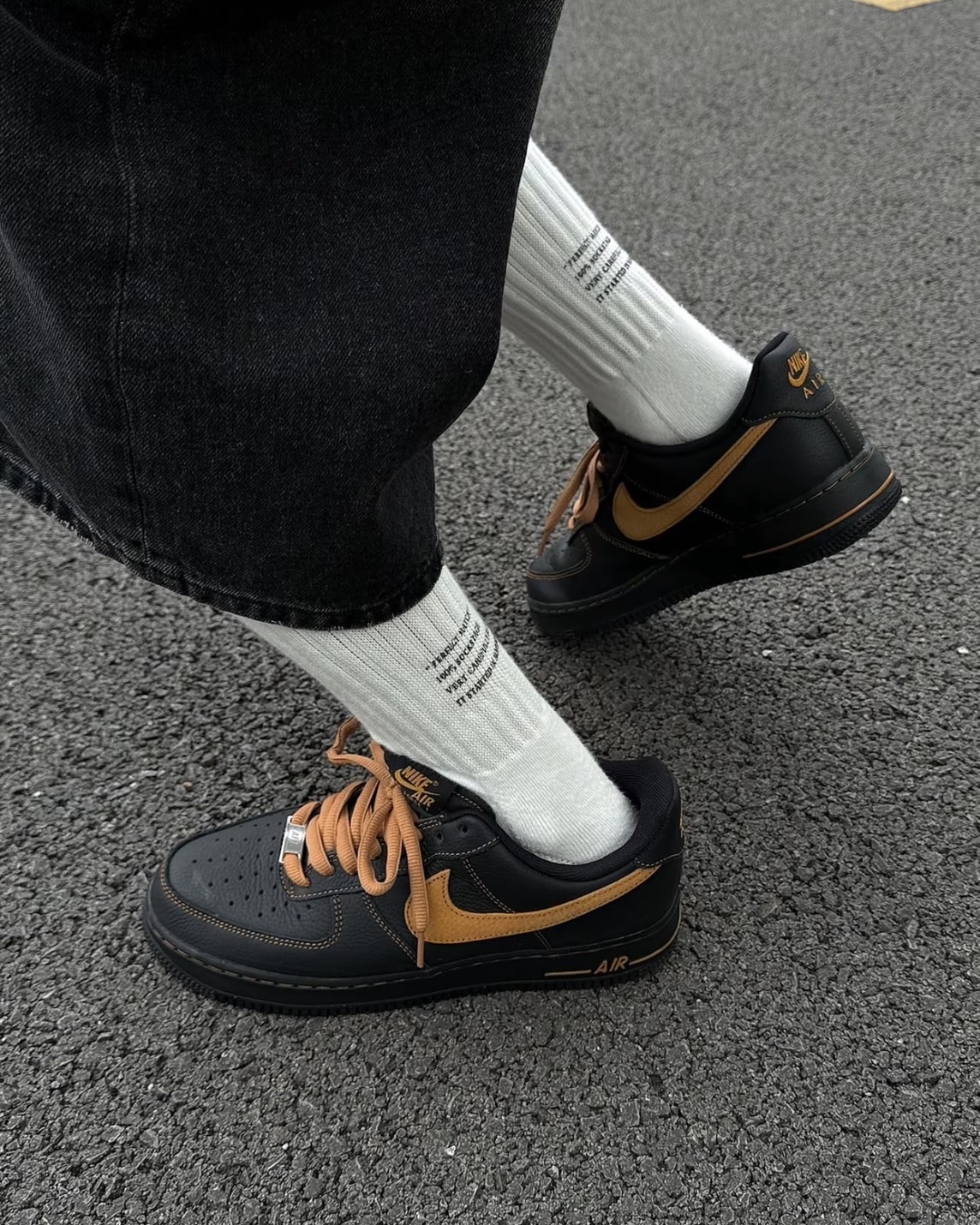 <帥爛>Nike Air Force 1 刺繡 縫線 橘勾 賽博朋克 暗夜橘