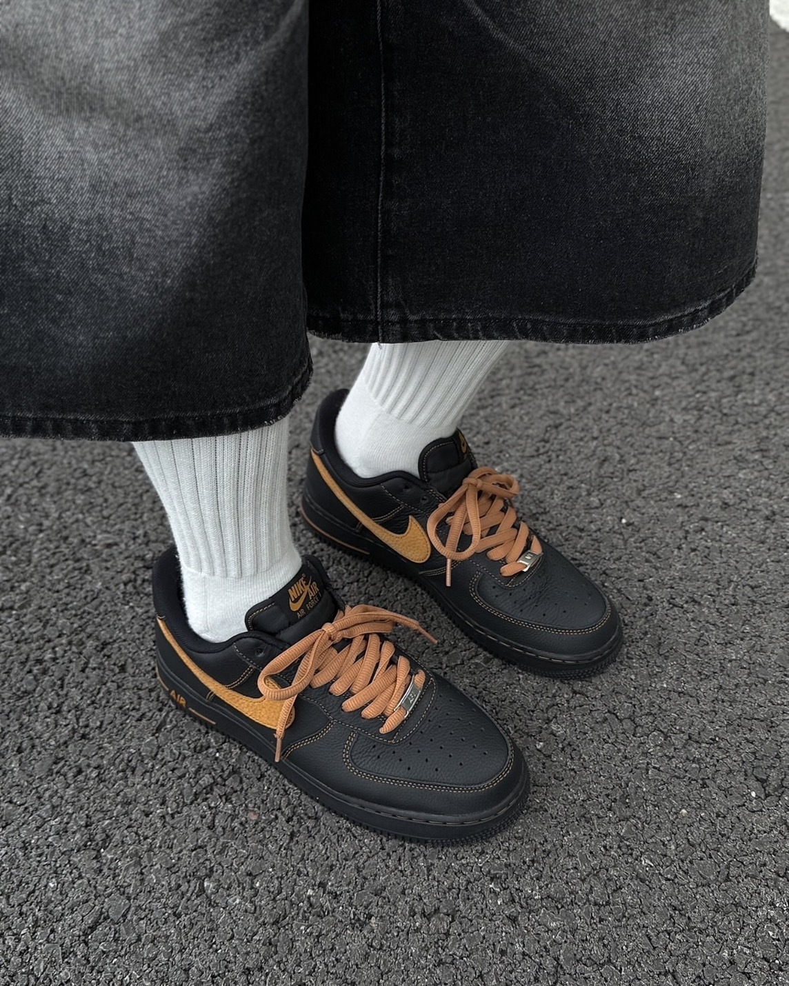 <帥爛>Nike Air Force 1 刺繡 縫線 橘勾 賽博朋克 暗夜橘