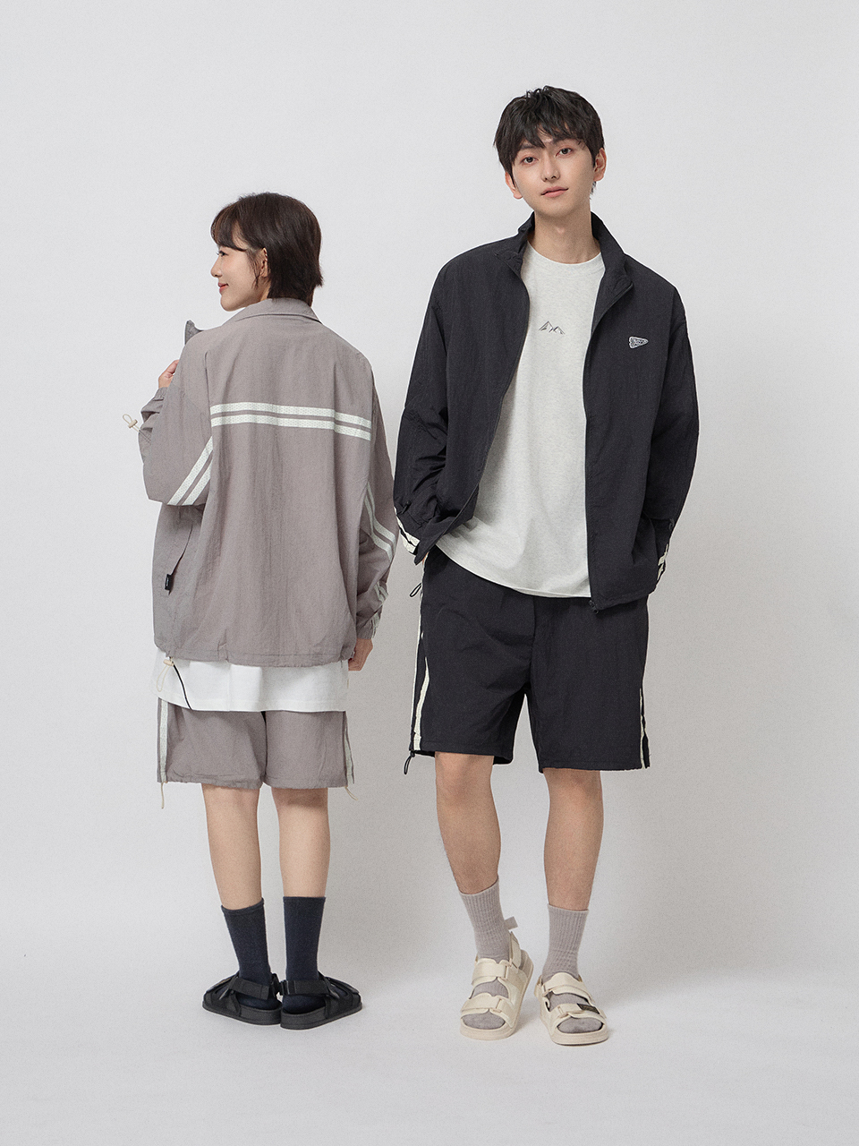 雙帶輕便防滑涼鞋