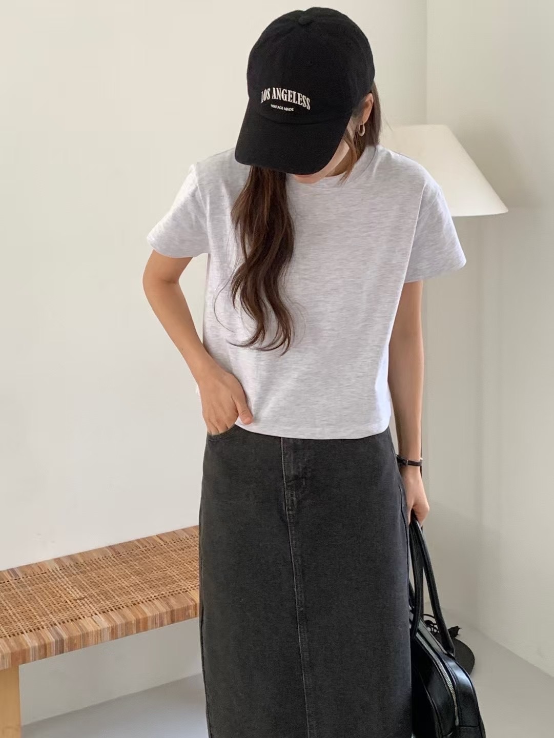 【優惠現貨】韓國灰白純色TEE