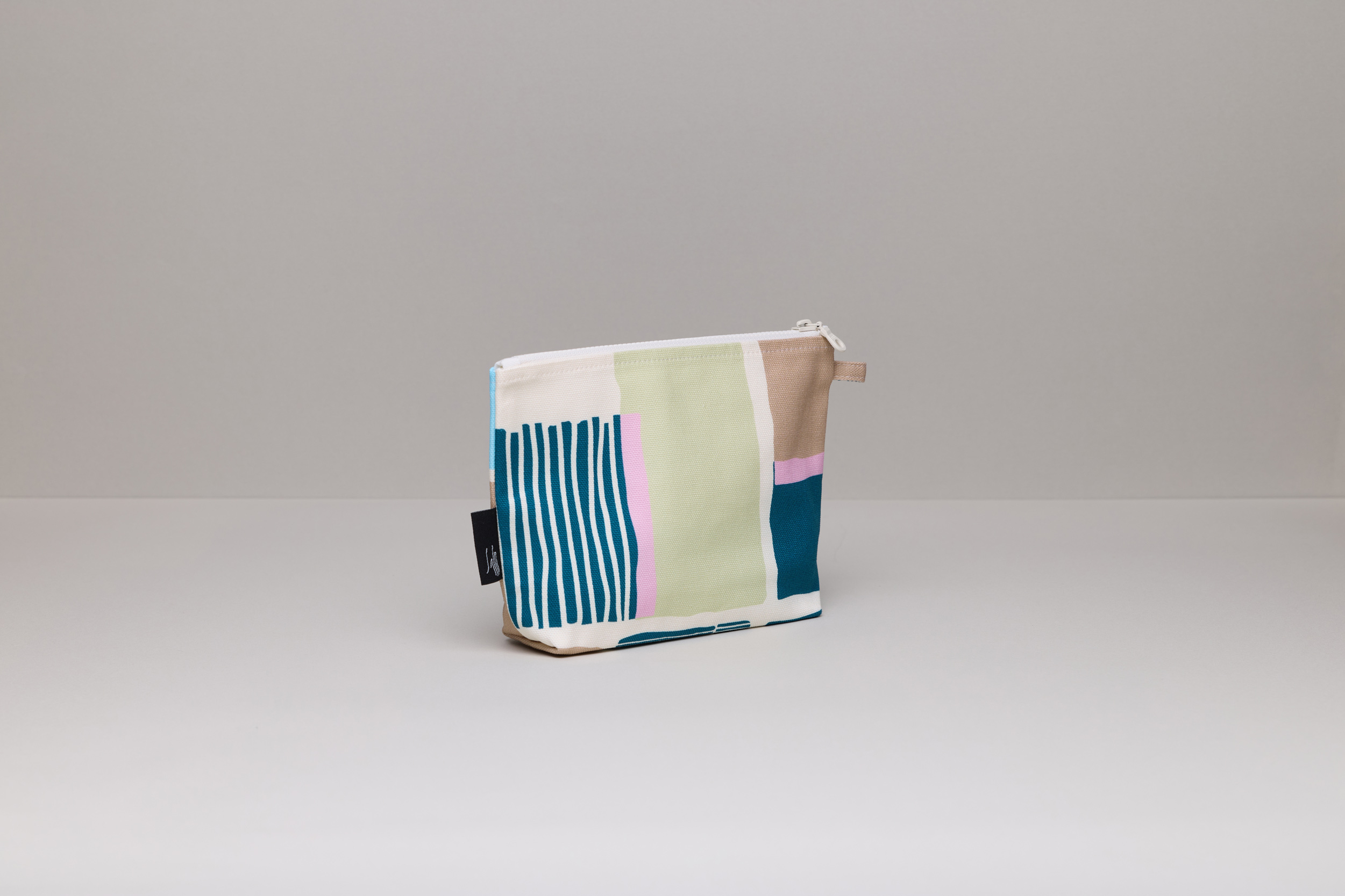 印花隨身化妝包 / 方塊綠