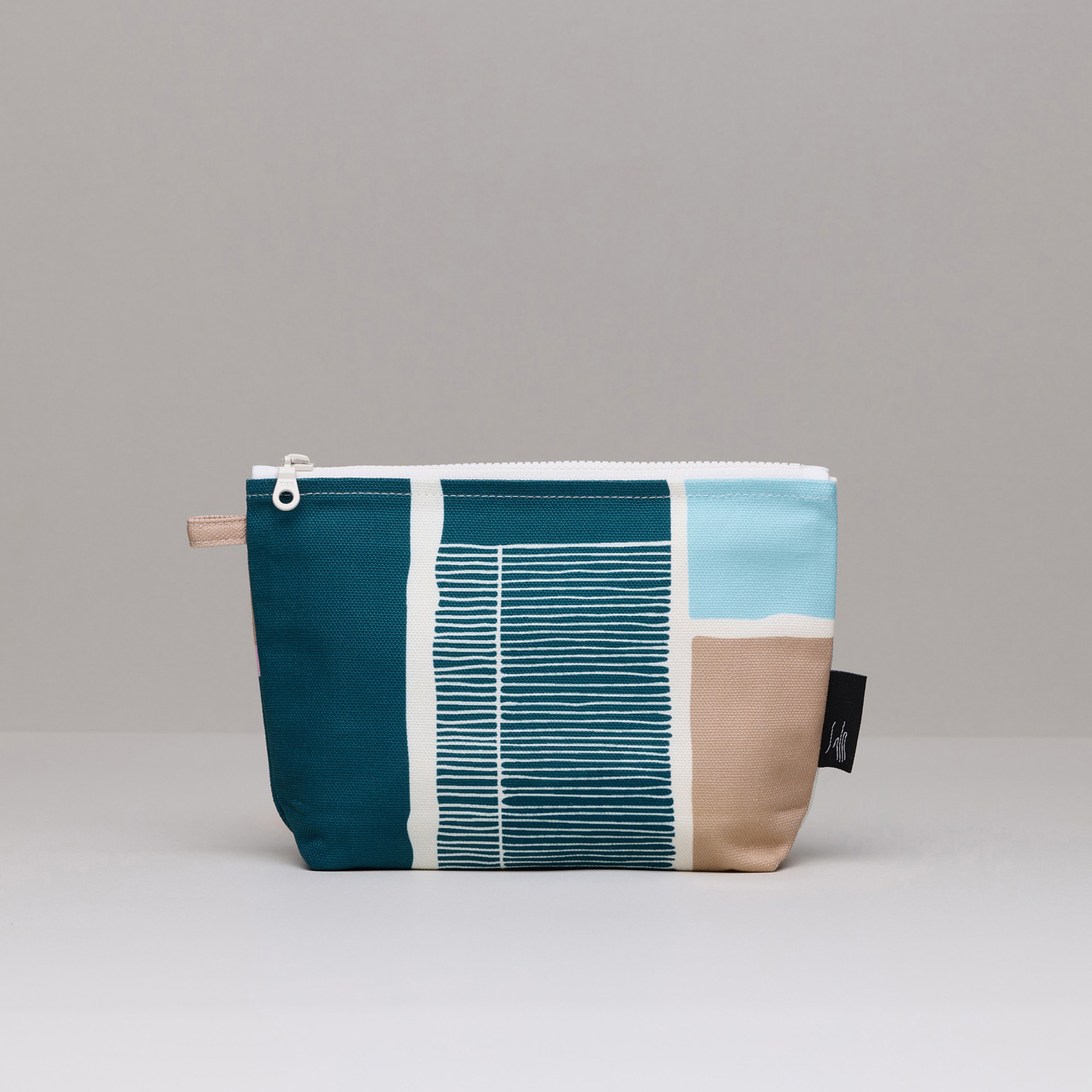 印花隨身化妝包 / 方塊綠