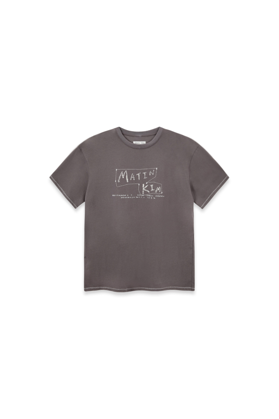 塗鴉刺繡LOGO印花上衣 炭灰