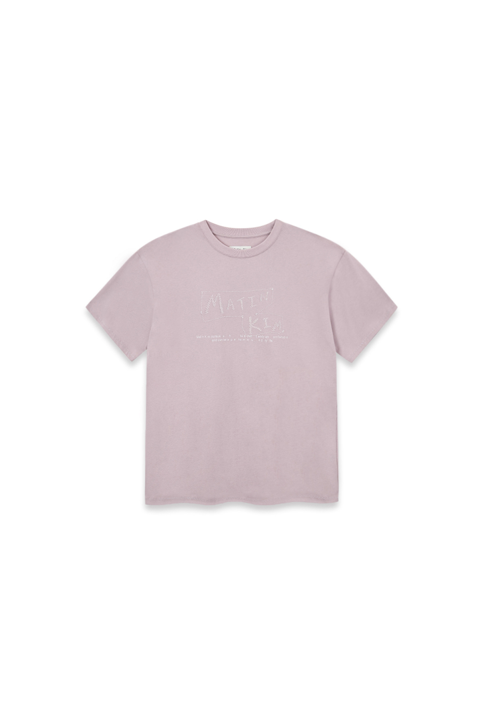 塗鴉刺繡LOGO印花上衣 淡紫