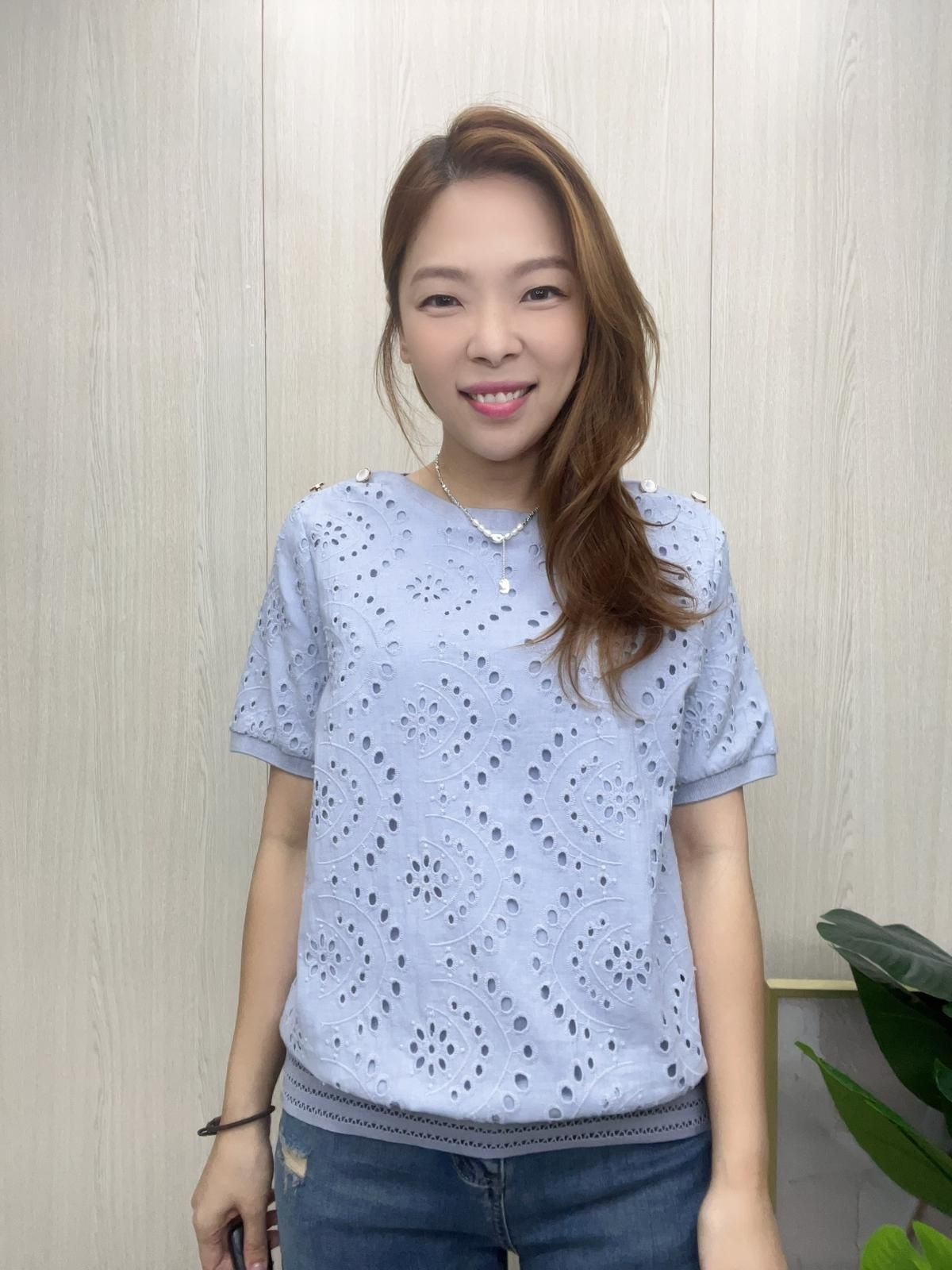 韓國高質通花拼布Comme top ~101A