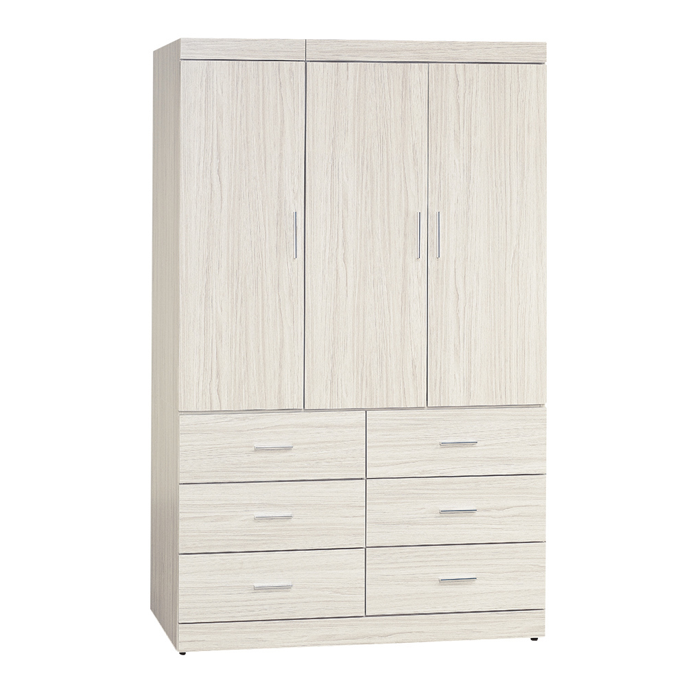 凱特4.1尺三門六抽衣櫃