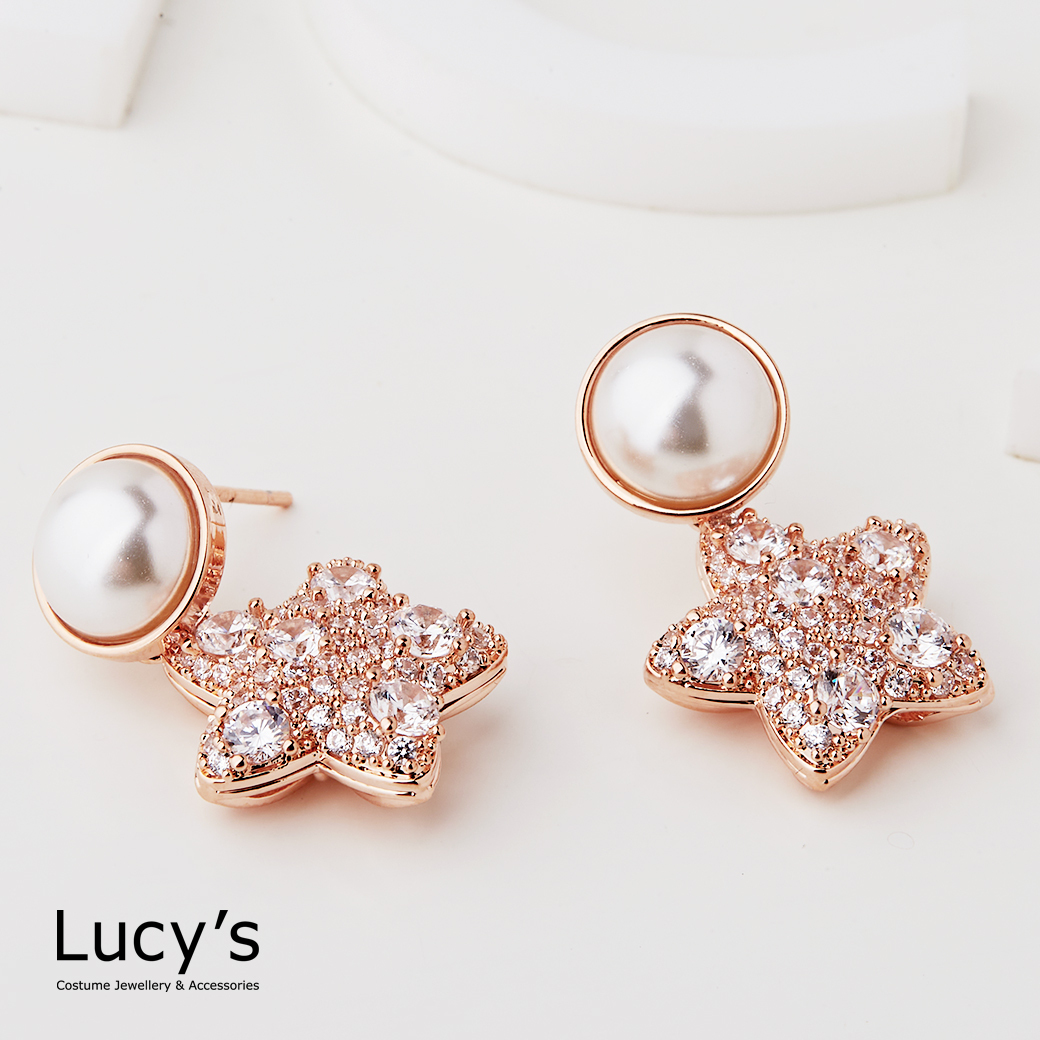 珍珠星願 耳環 (三色) (123487/123488/123489)