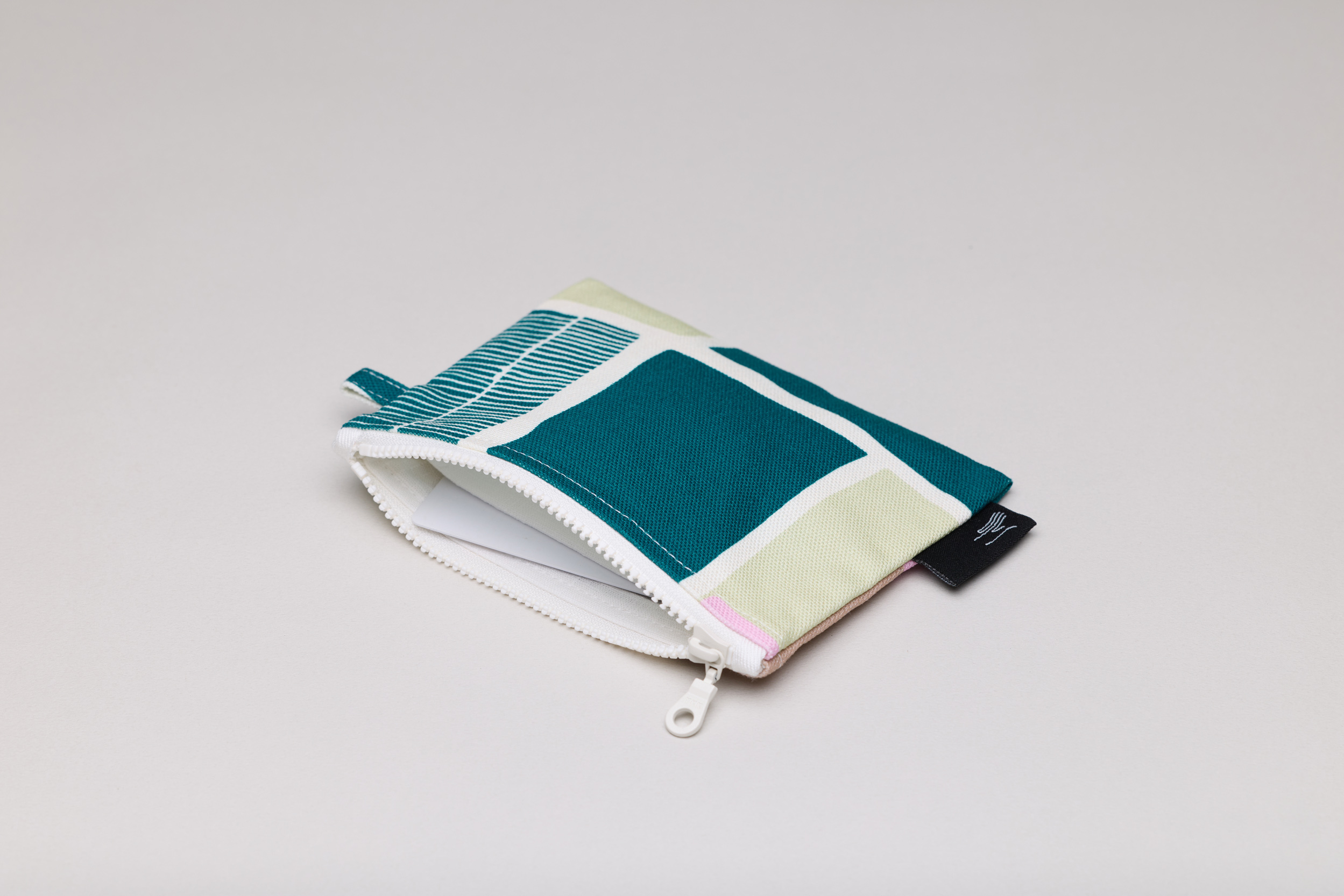 印花零錢包 / 方塊綠