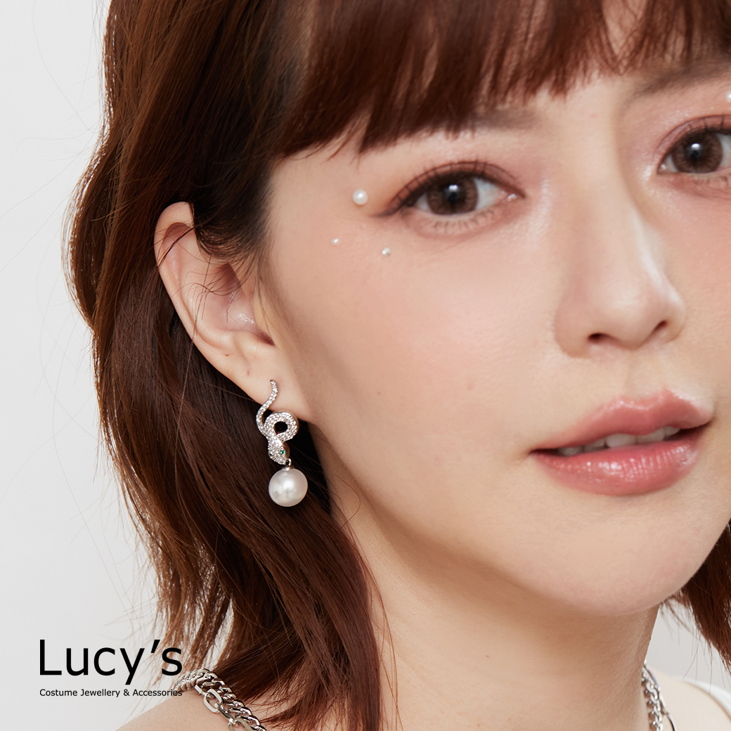 蛇吻珍珠 耳環 (123425)