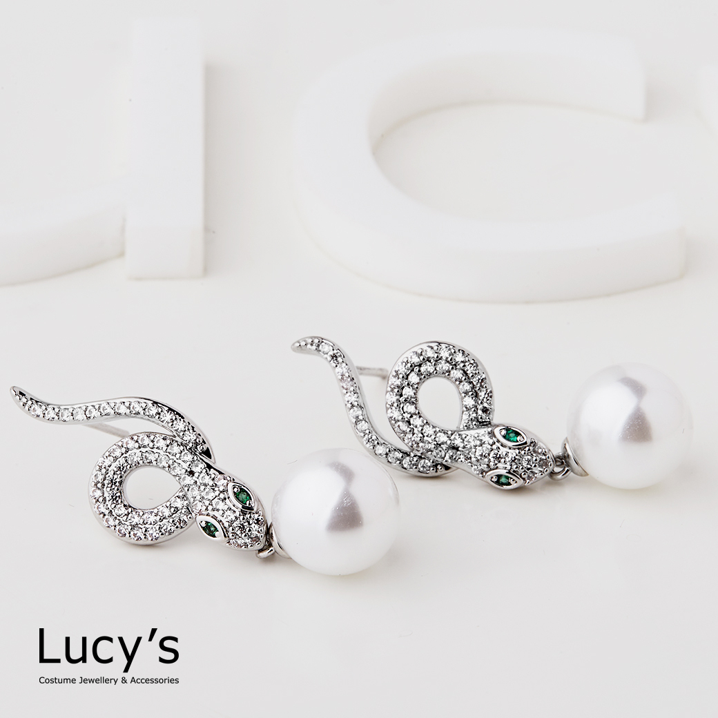 蛇吻珍珠 耳環 (123425)