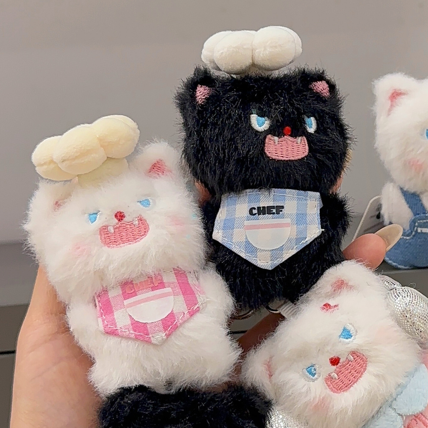 炸毛小乖貓咪廚師吊飾