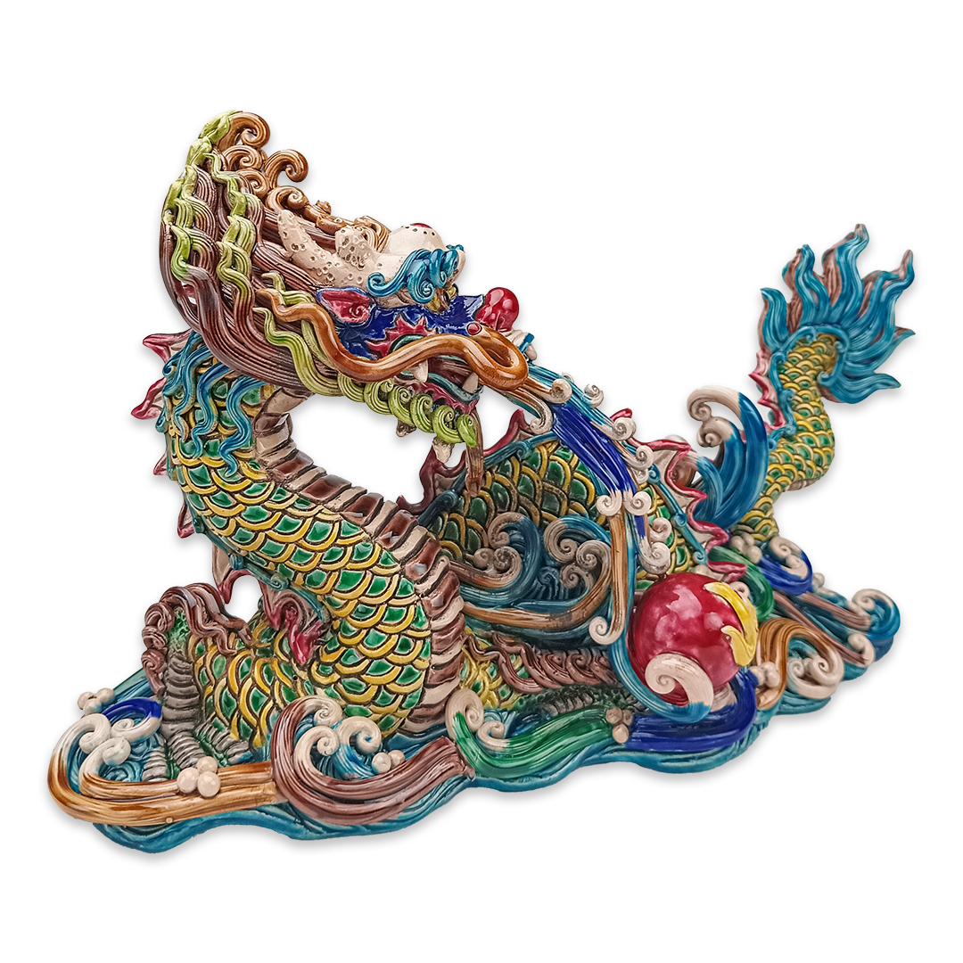 祥龍吐珠台灣交趾陶藝術｜開運能量擺設 外賓送禮推薦