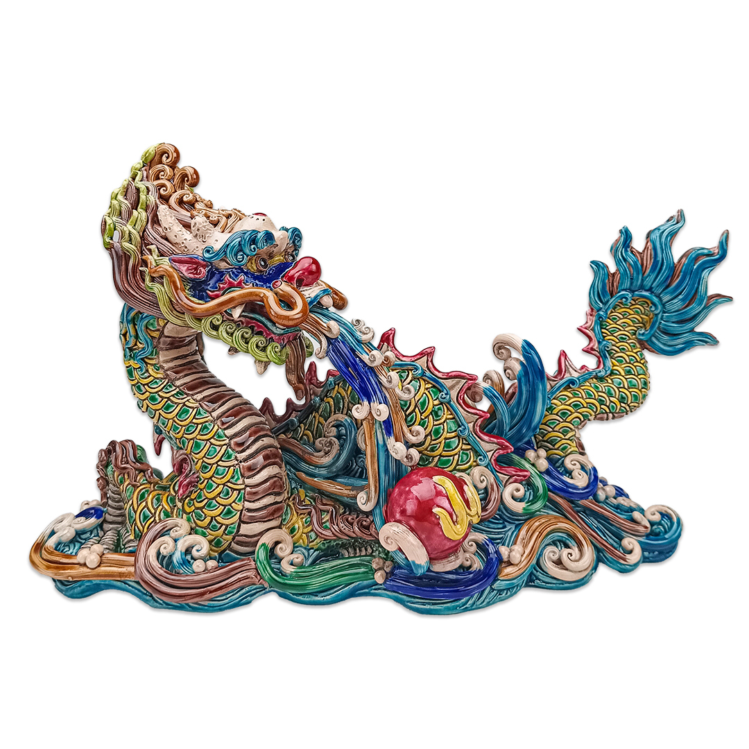 祥龍吐珠台灣交趾陶藝術｜開運能量擺設 外賓送禮推薦