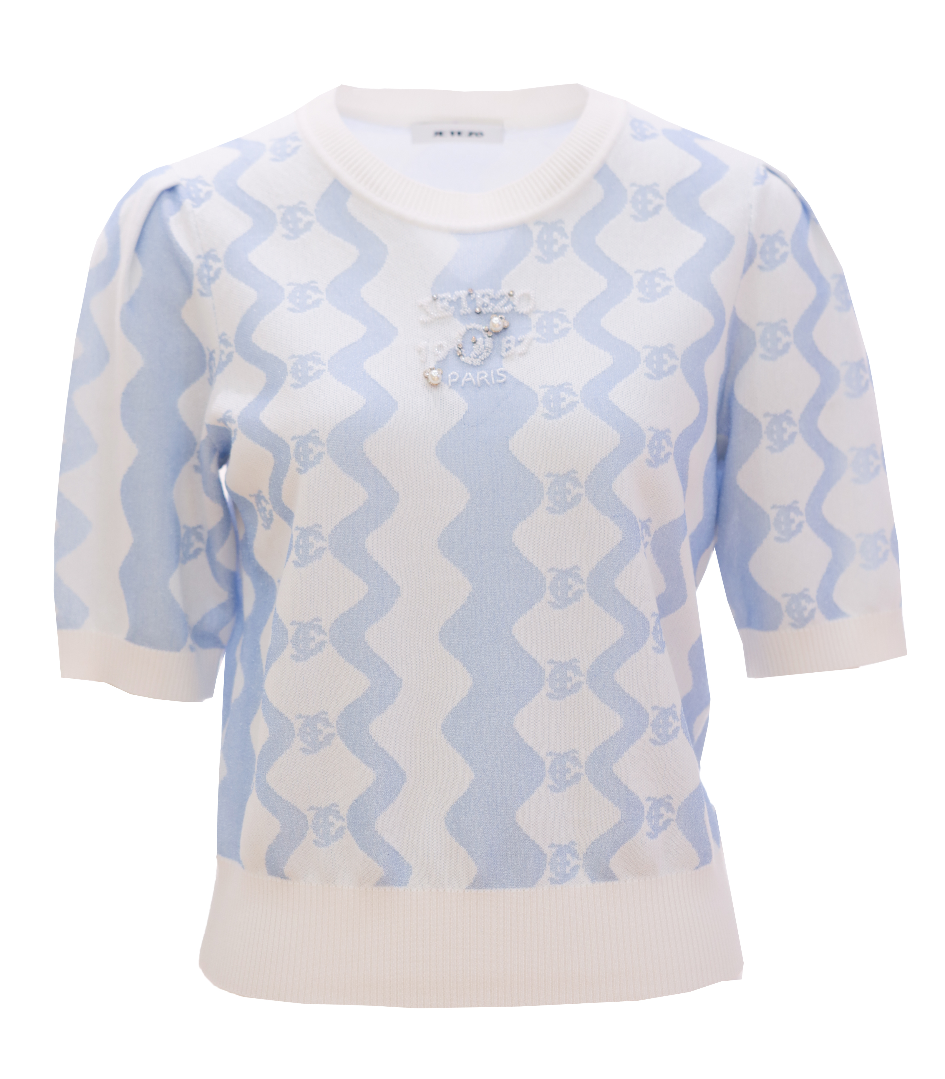 BD10203A1  艾草纖維logo波紋上衣