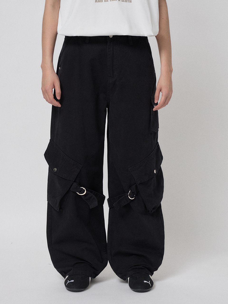 街頭機能綁帶工裝褲