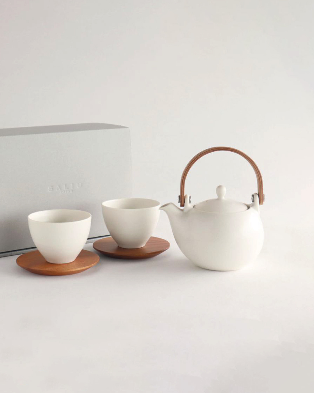 Saliu × 深山 結系列 330ml 5件 茶壺套裝禮盒 白色｜LOLO