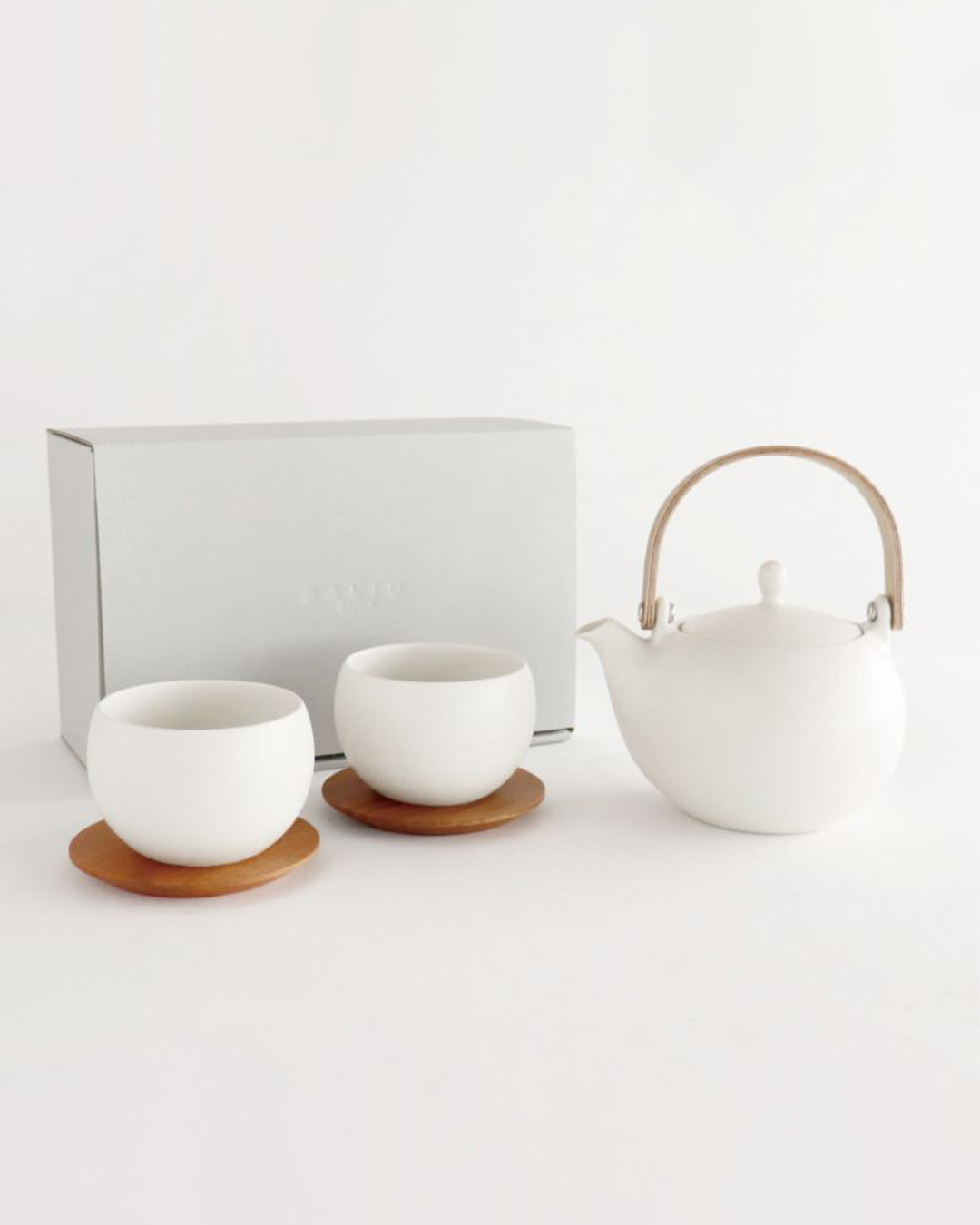 Saliu × 深山 結系列 600ml 5件 茶壺套裝禮盒 白色｜LOLO