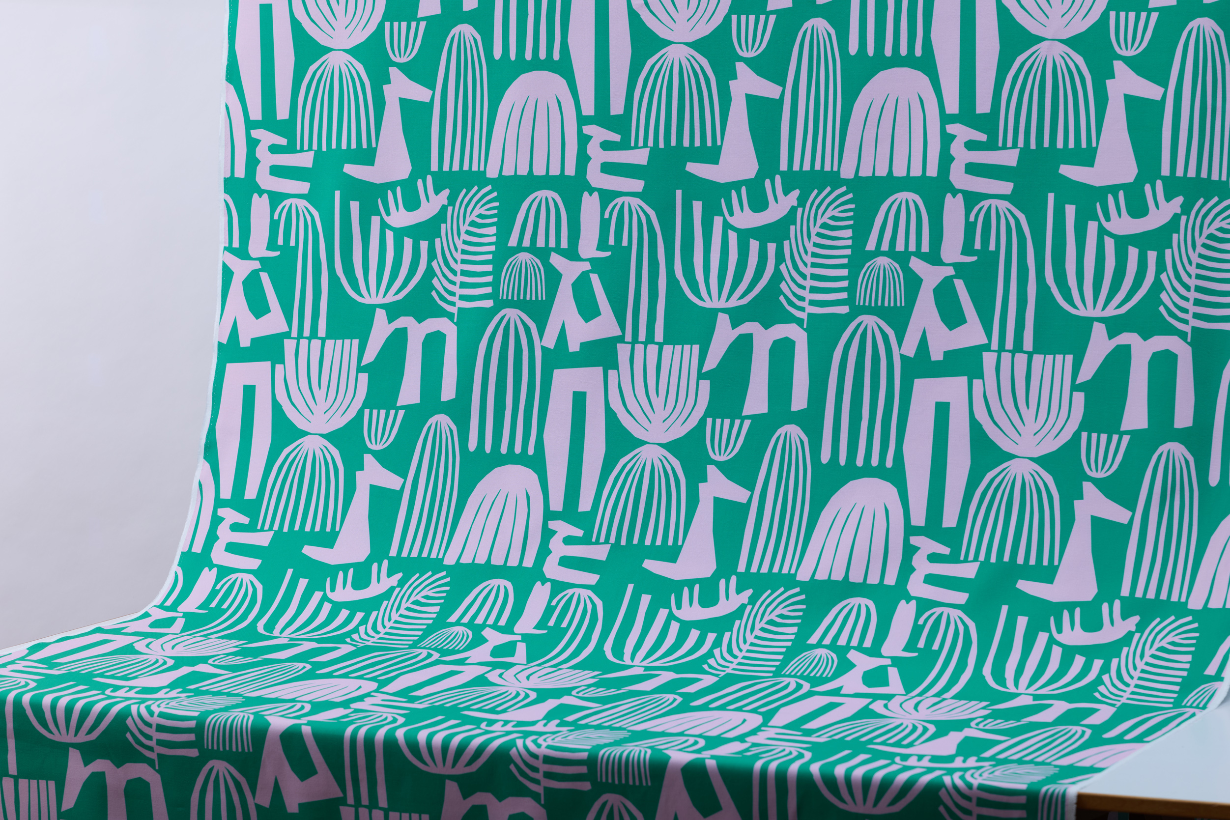 印花帆布 / 桌巾 / 布料 / 米克斯綠