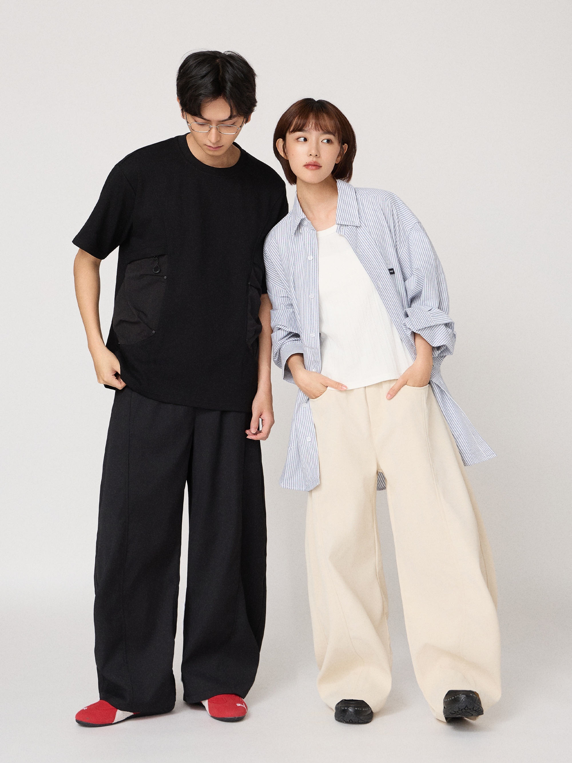 美式休閒彎刀褲