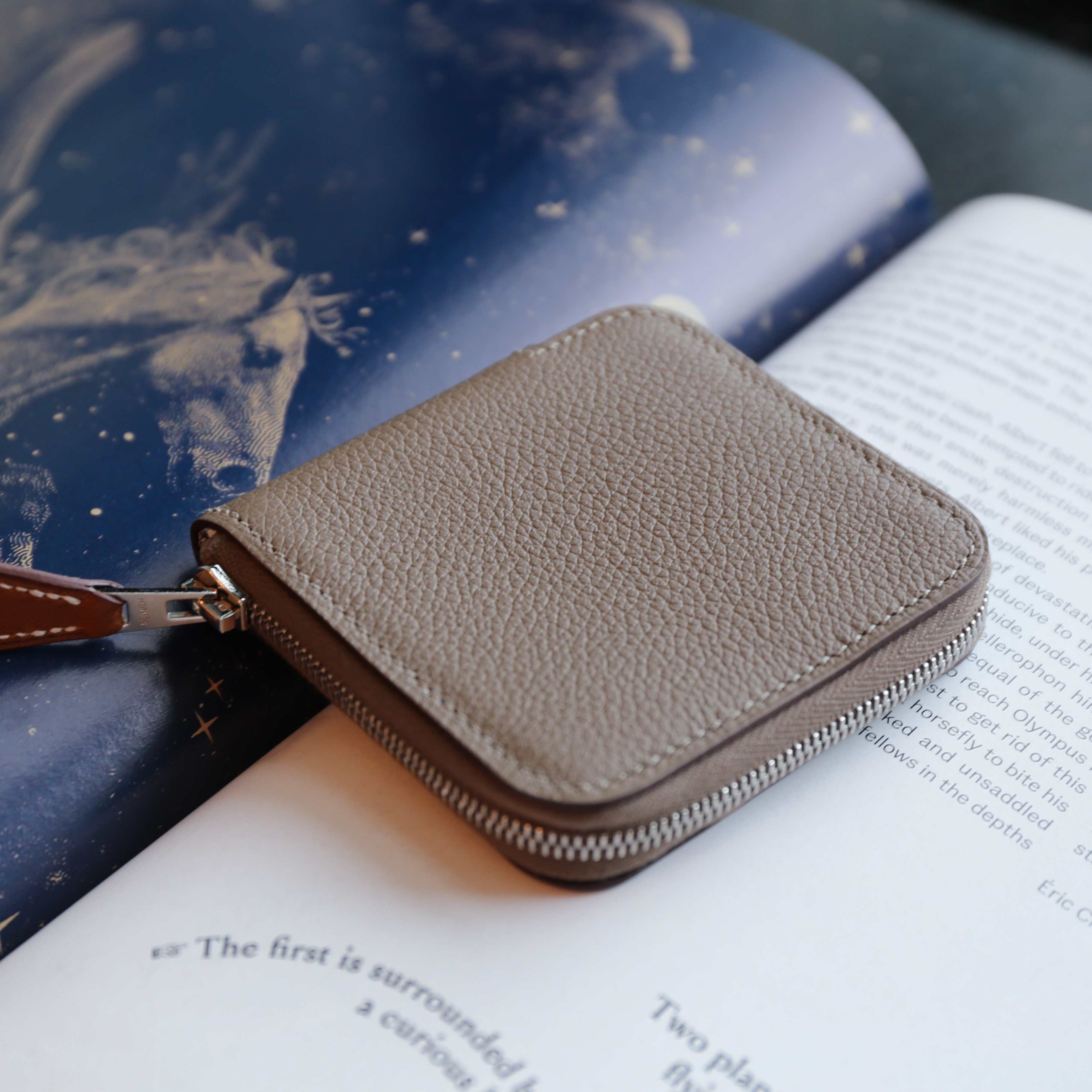 Hermes Silk'In change purse (Etoupe)