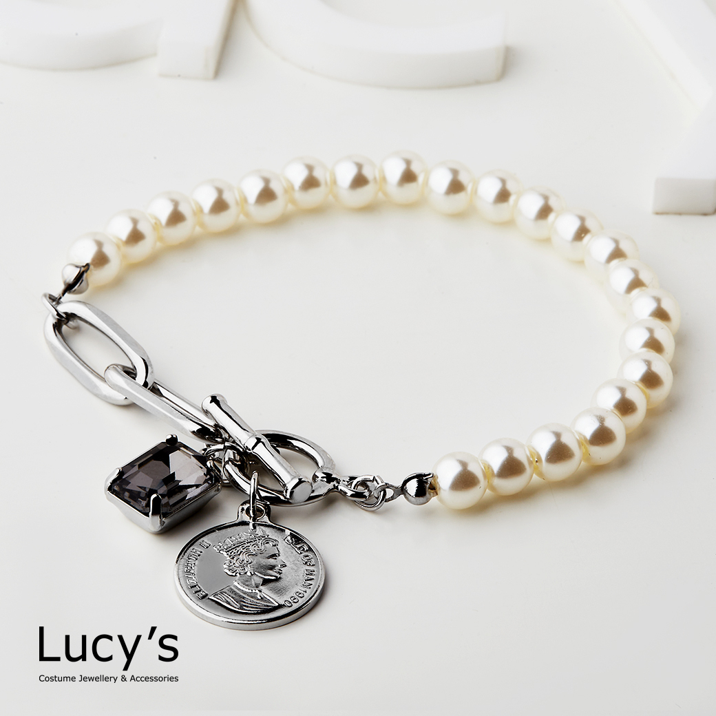 珠光金幣 T扣手鍊 (二色) (125397/125398)