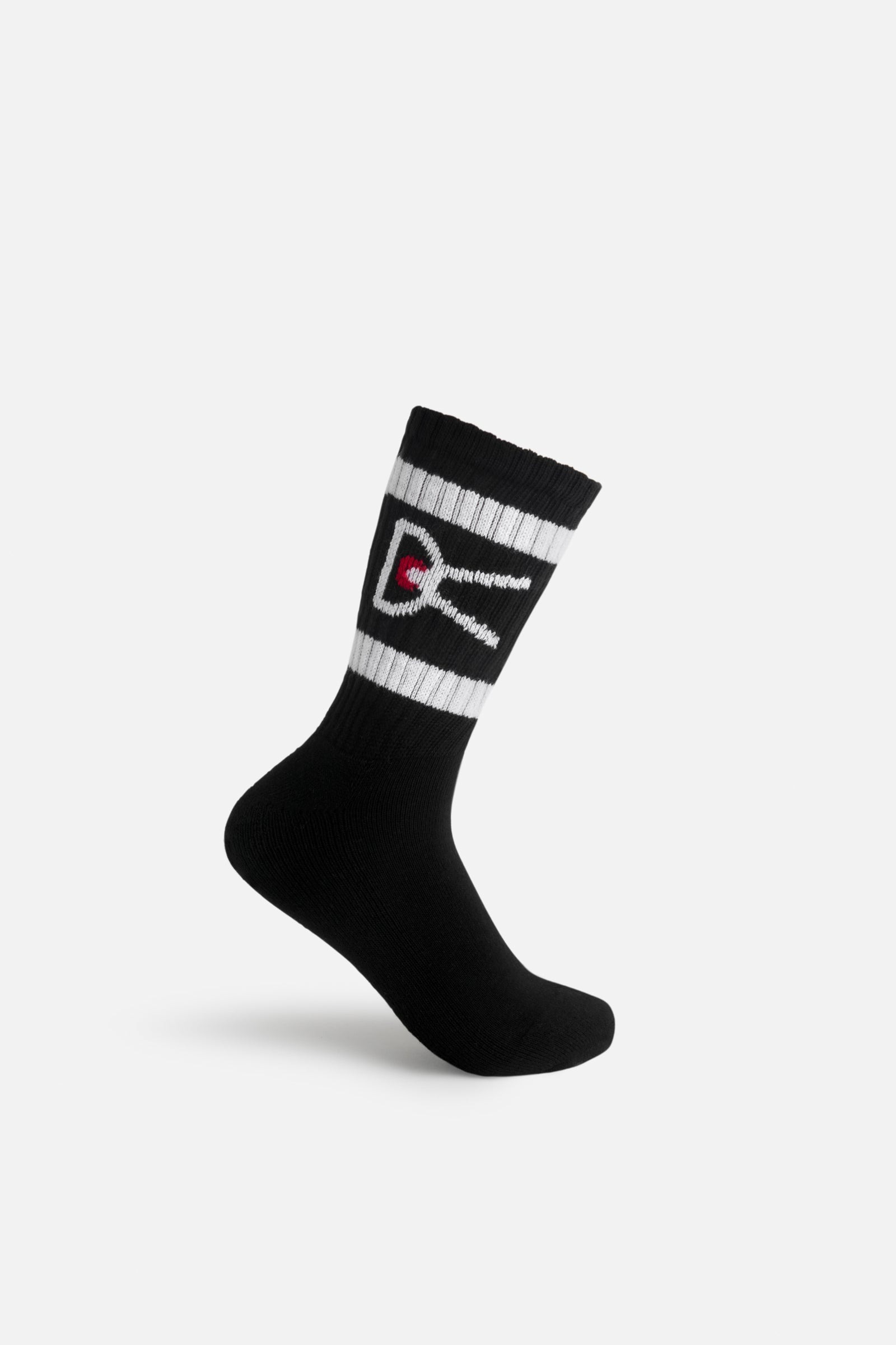 District Vision｜USA Cotton Socks "Black & White Stripe"