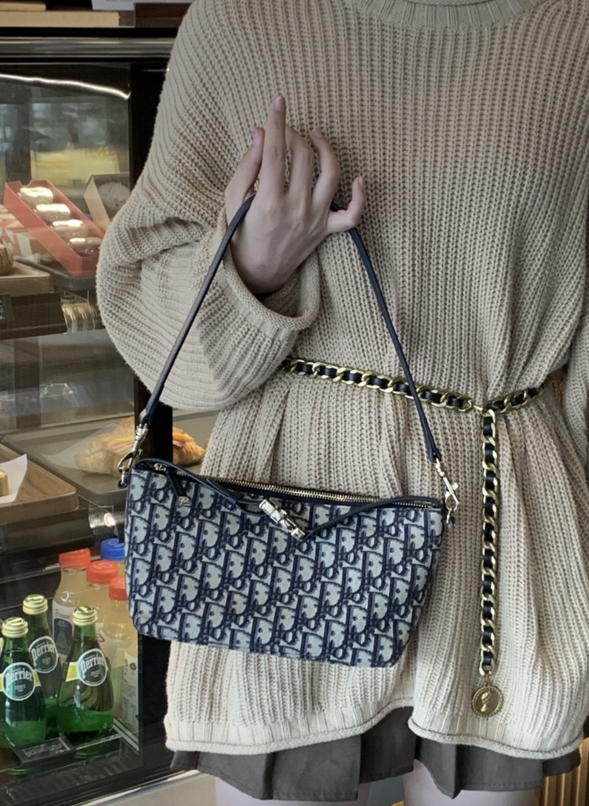 Dior Travel Nomad系列 藍色 Dior Oblique 中號 提花圖案手袋