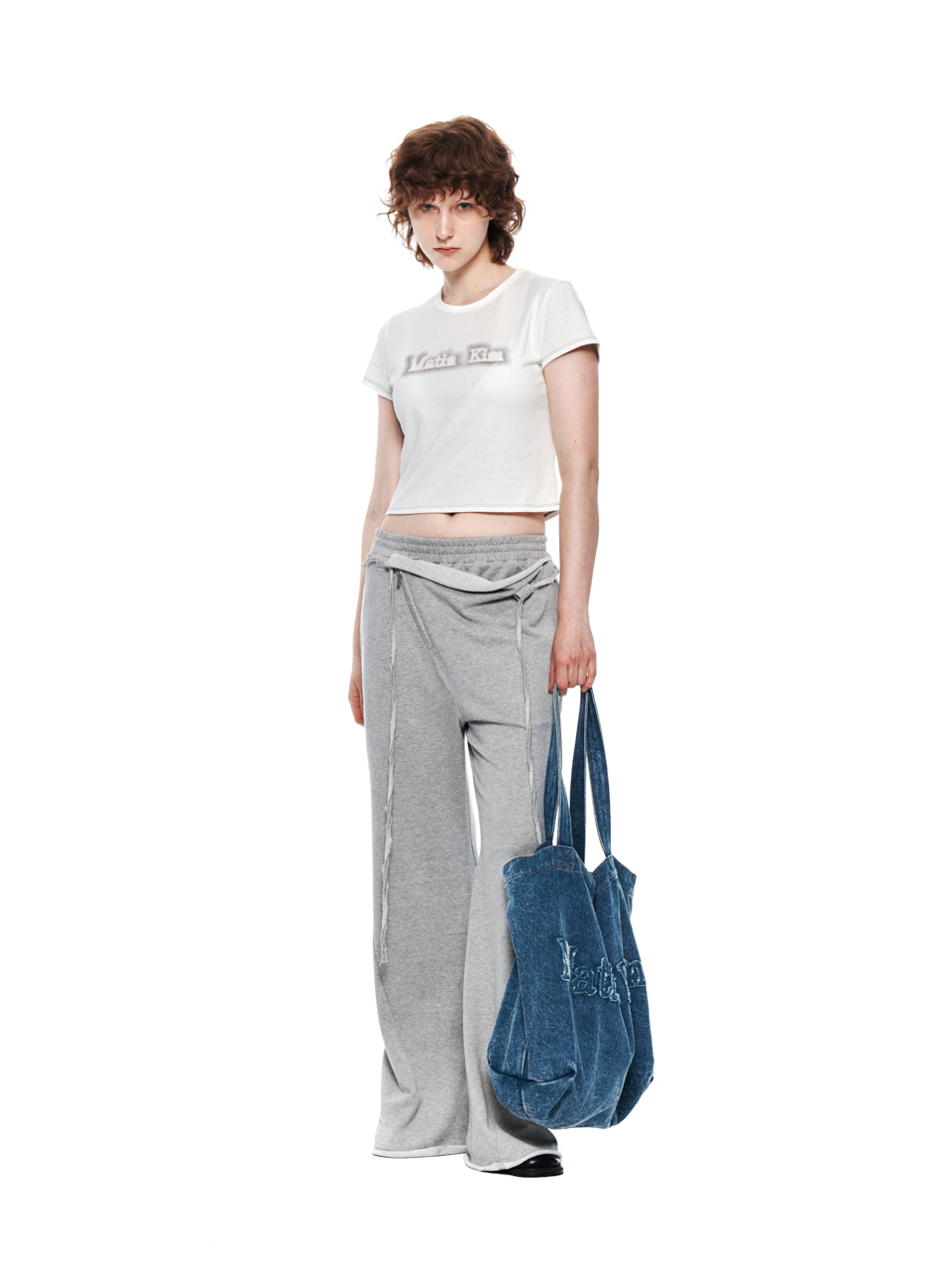 LOGO WASHED DENIM TOTE BAG IN BLUE