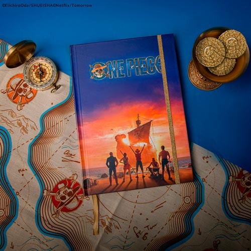 海賊王筆記本 - 日落啟航及書籤鍊 - 路飛