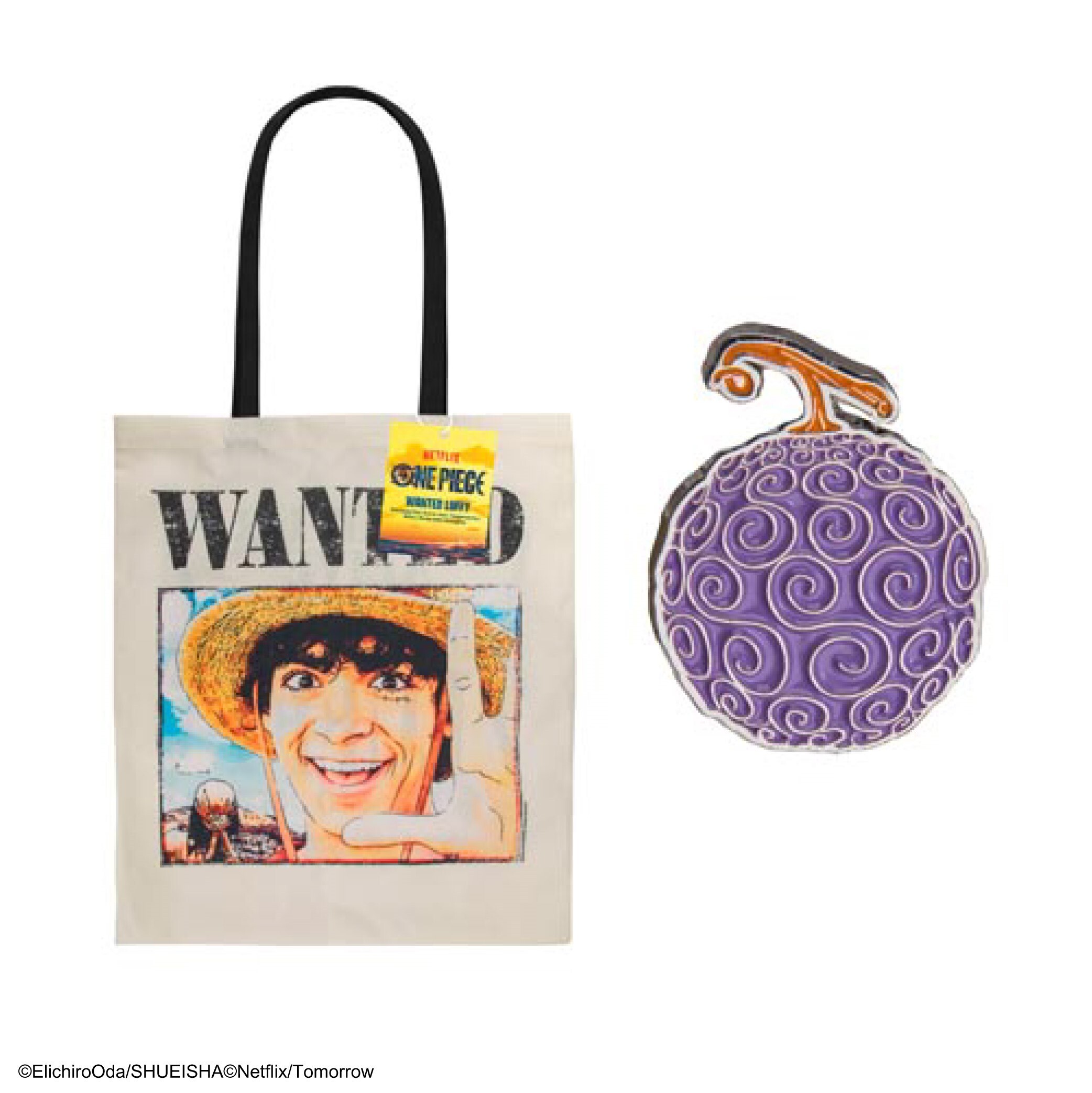 海賊王托特包 - 懸賞路飛及徽章 - 橡膠果實