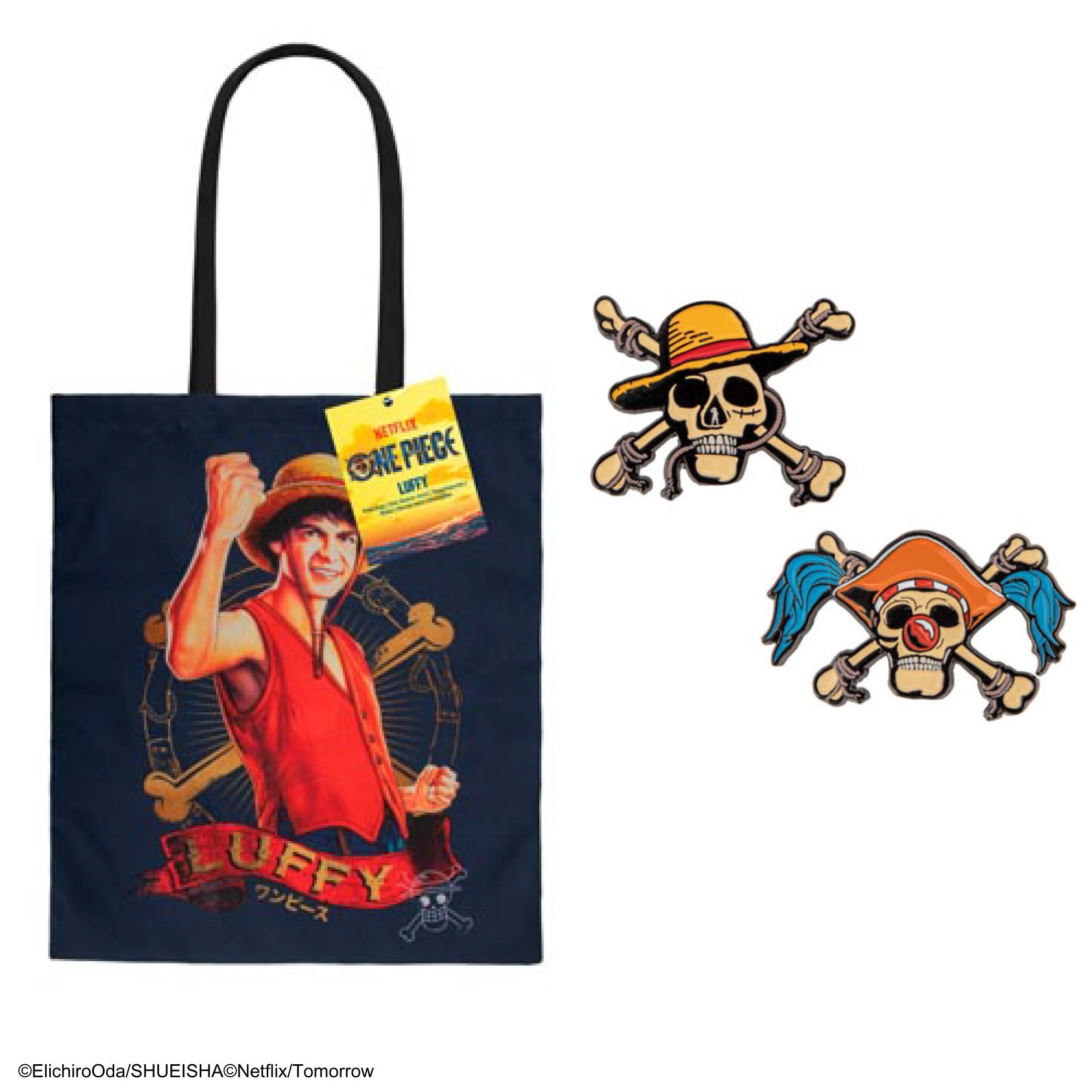 海賊王托特包 - 路飛及路飛與巴其徽章組