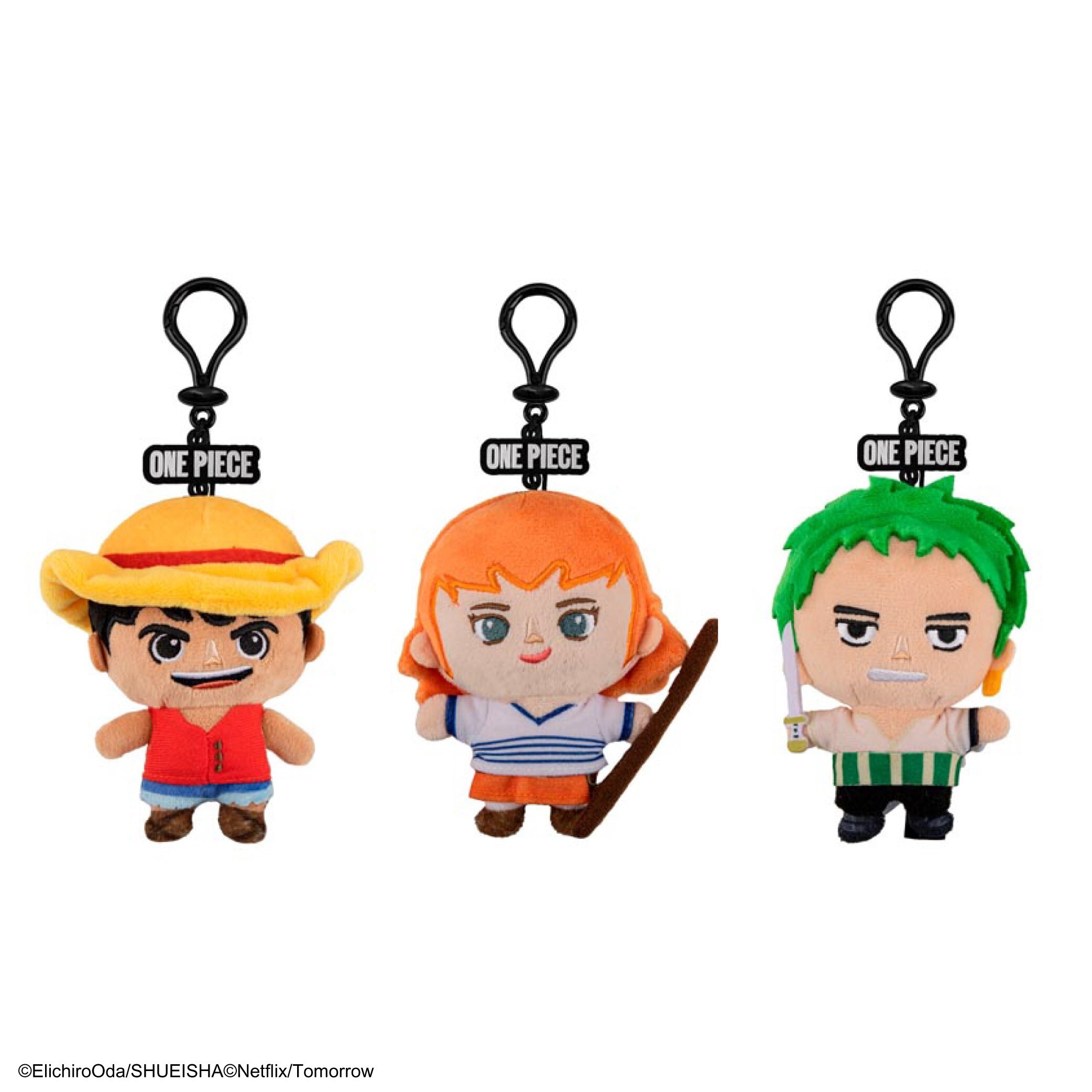 海賊王鑰匙圈毛絨公仔 - 路飛, 索隆, 娜美