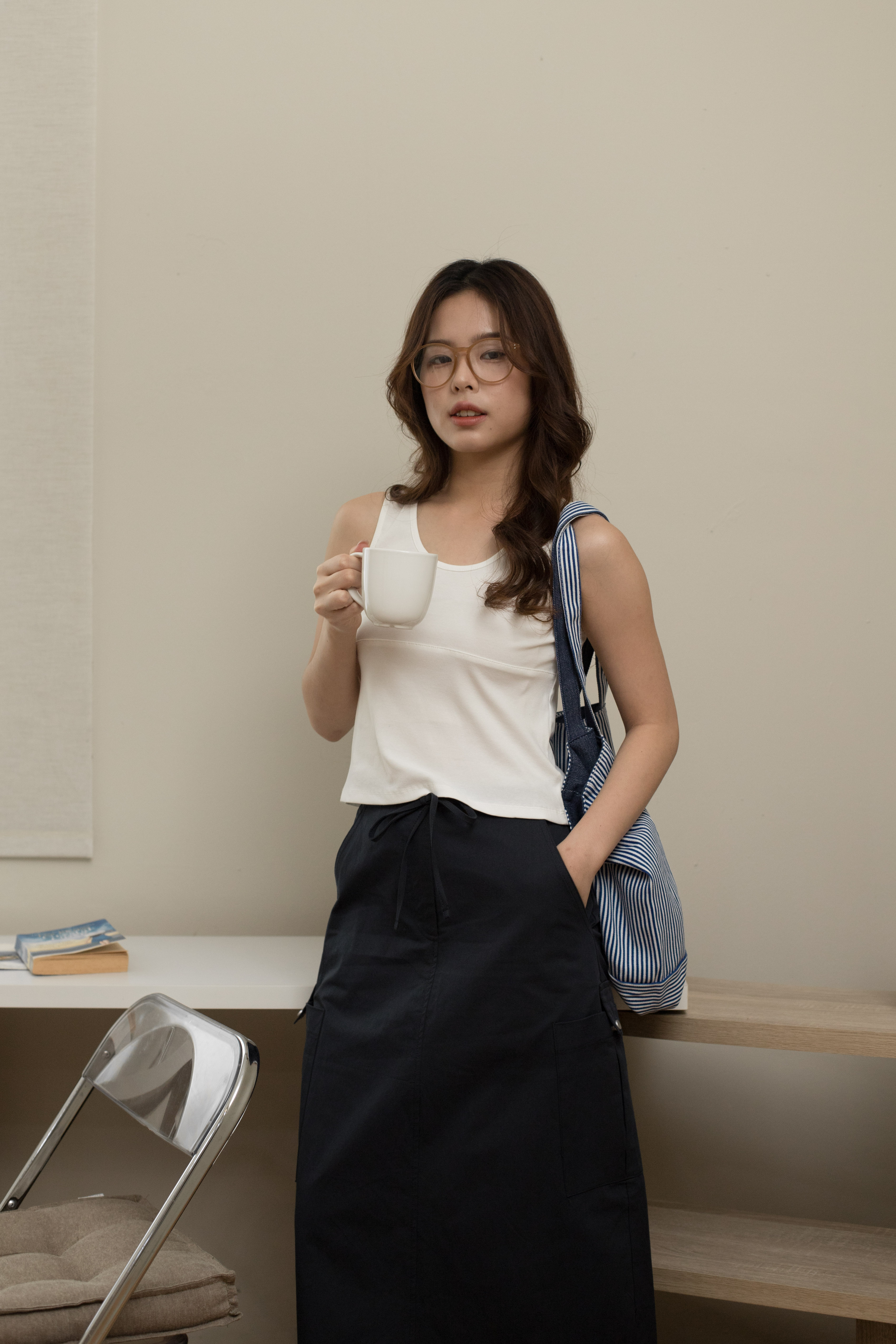 Morge Seamline Tank Top White -2435BVWHI