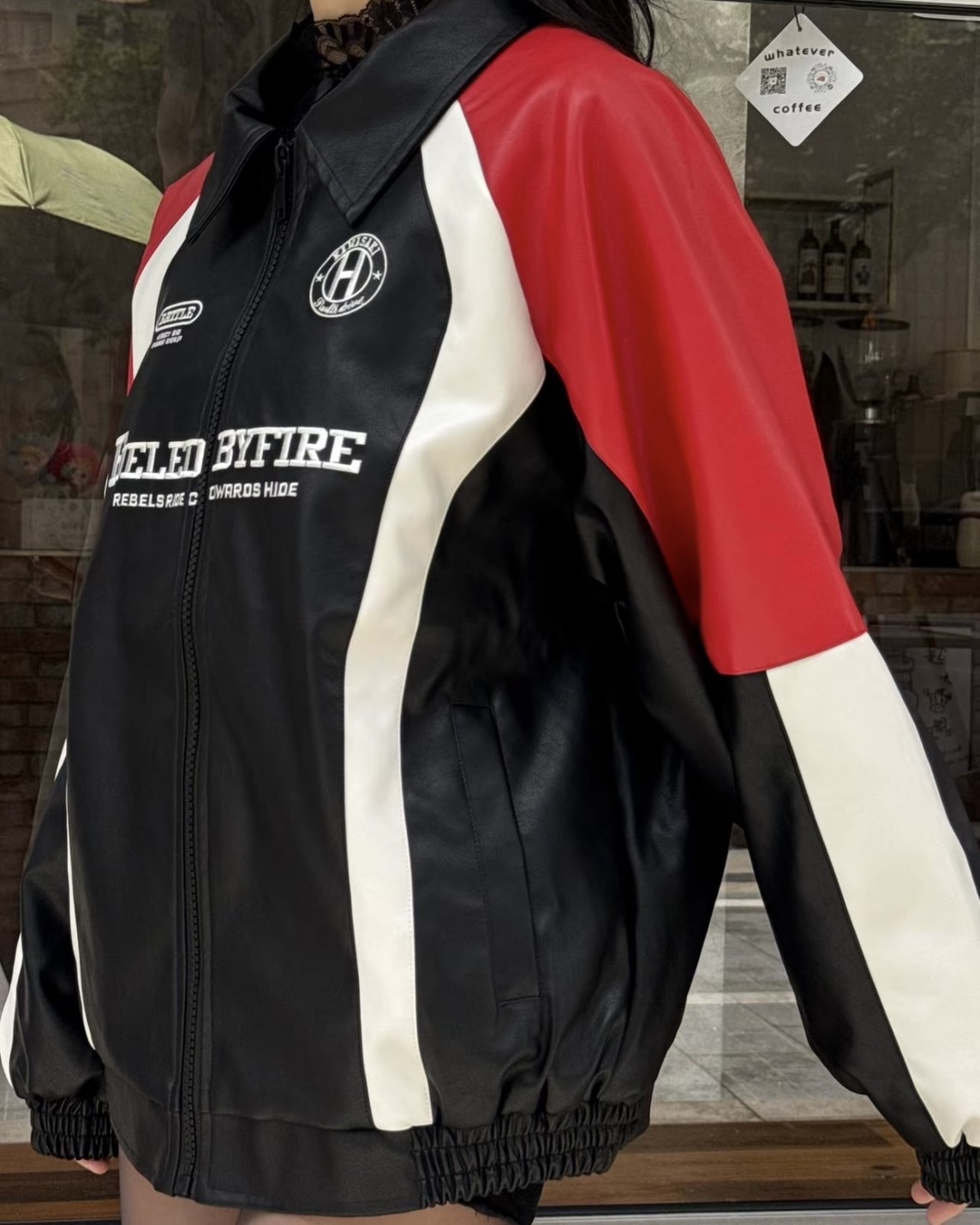 <限時特價>Kawasaki 美式 復古 賽車 刺繡 皮革外套 3色