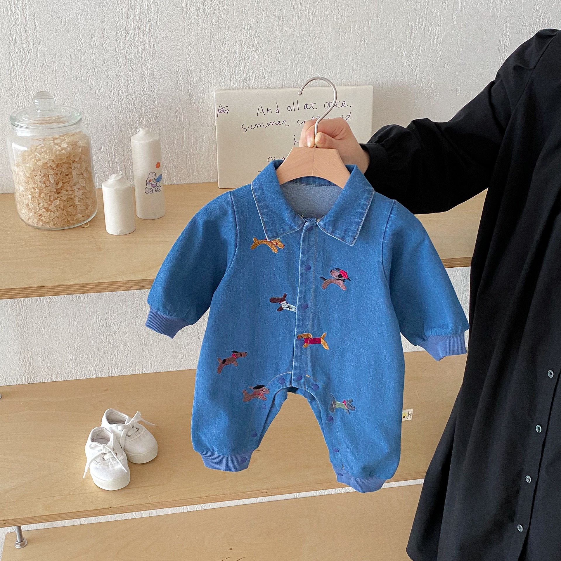 《 1755 》韓版狗狗刺繡爬服(66-100)