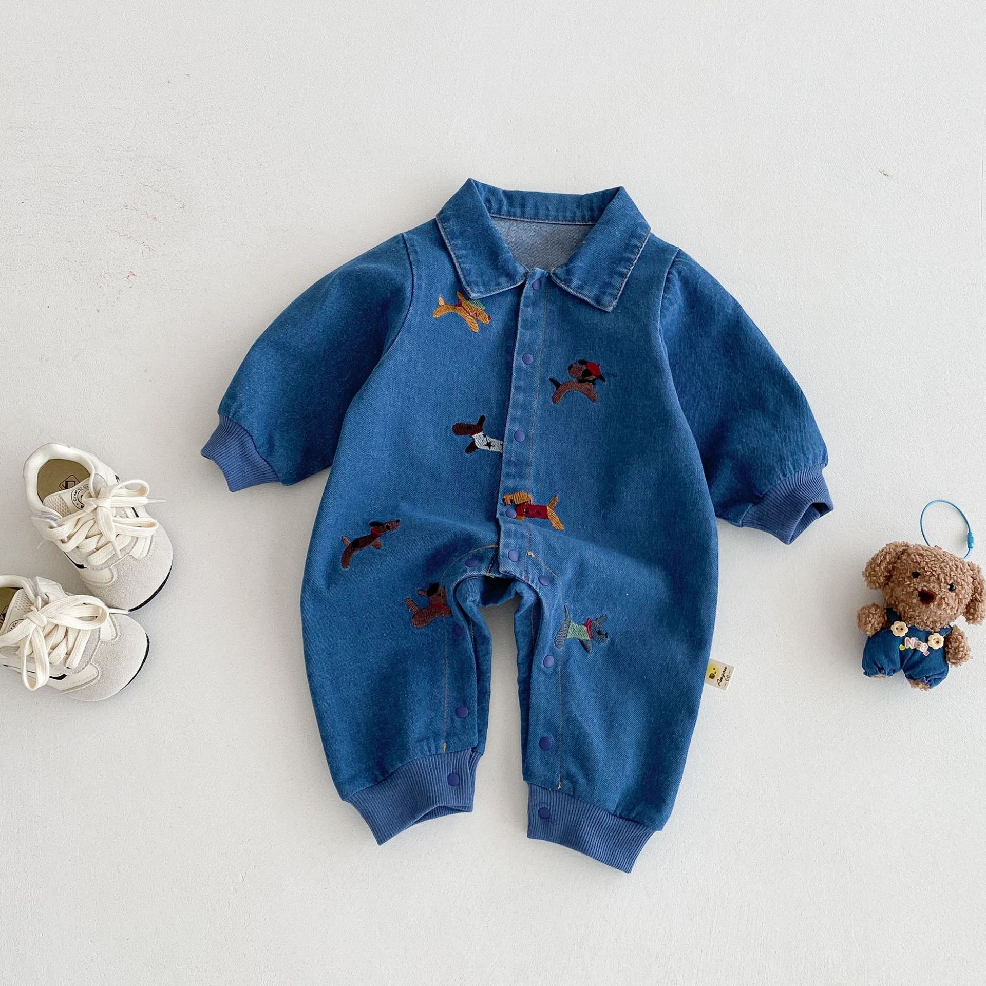 《 1755 》韓版狗狗刺繡爬服(66-100)