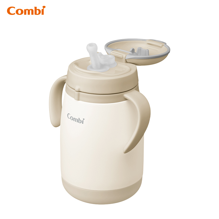 Laku Mug Stainless 370ml 不鏽鋼吸管學習杯 (6個月+) (Sand Beige) -119487