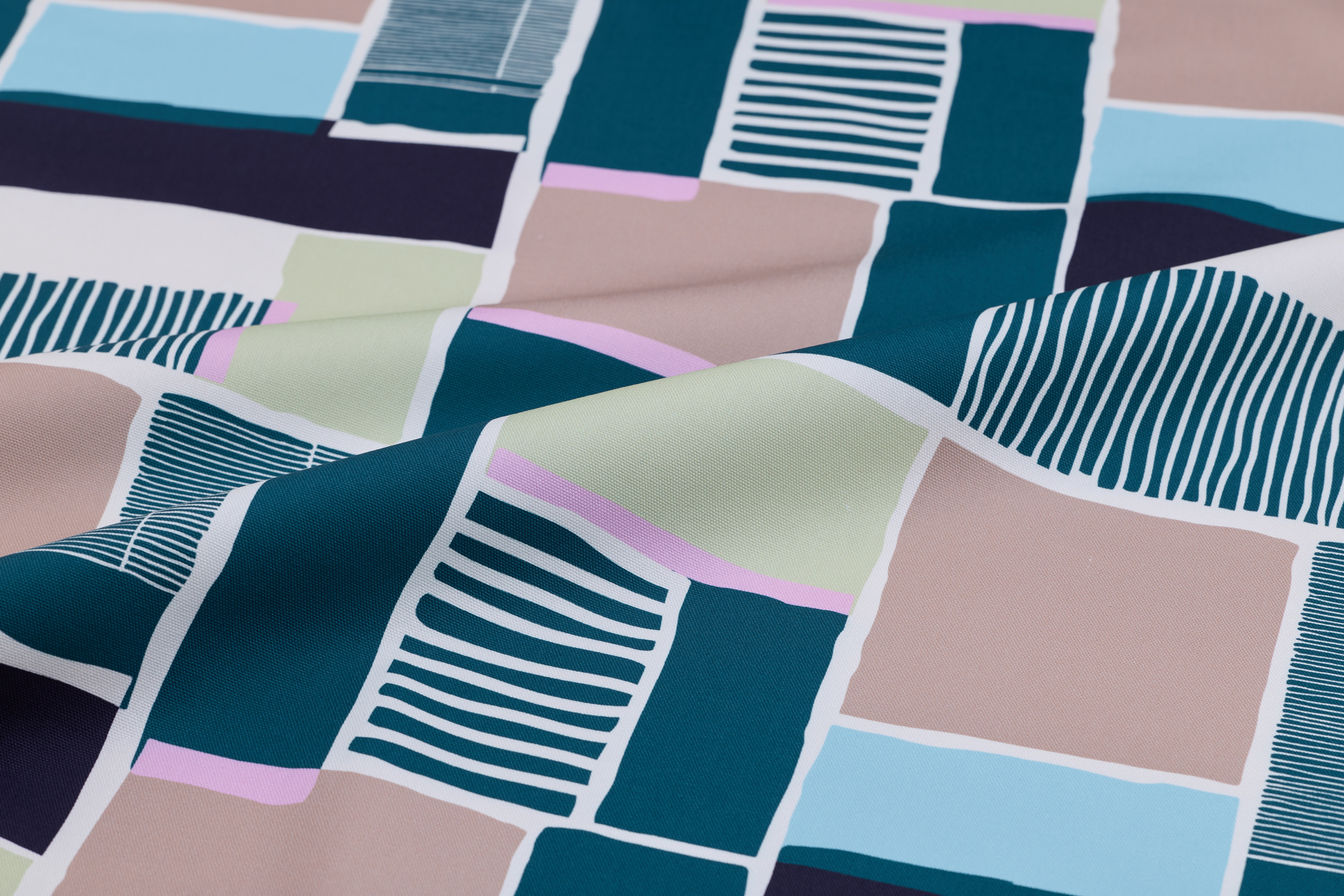 印花帆布 / 桌巾 / 布料 / 方塊綠