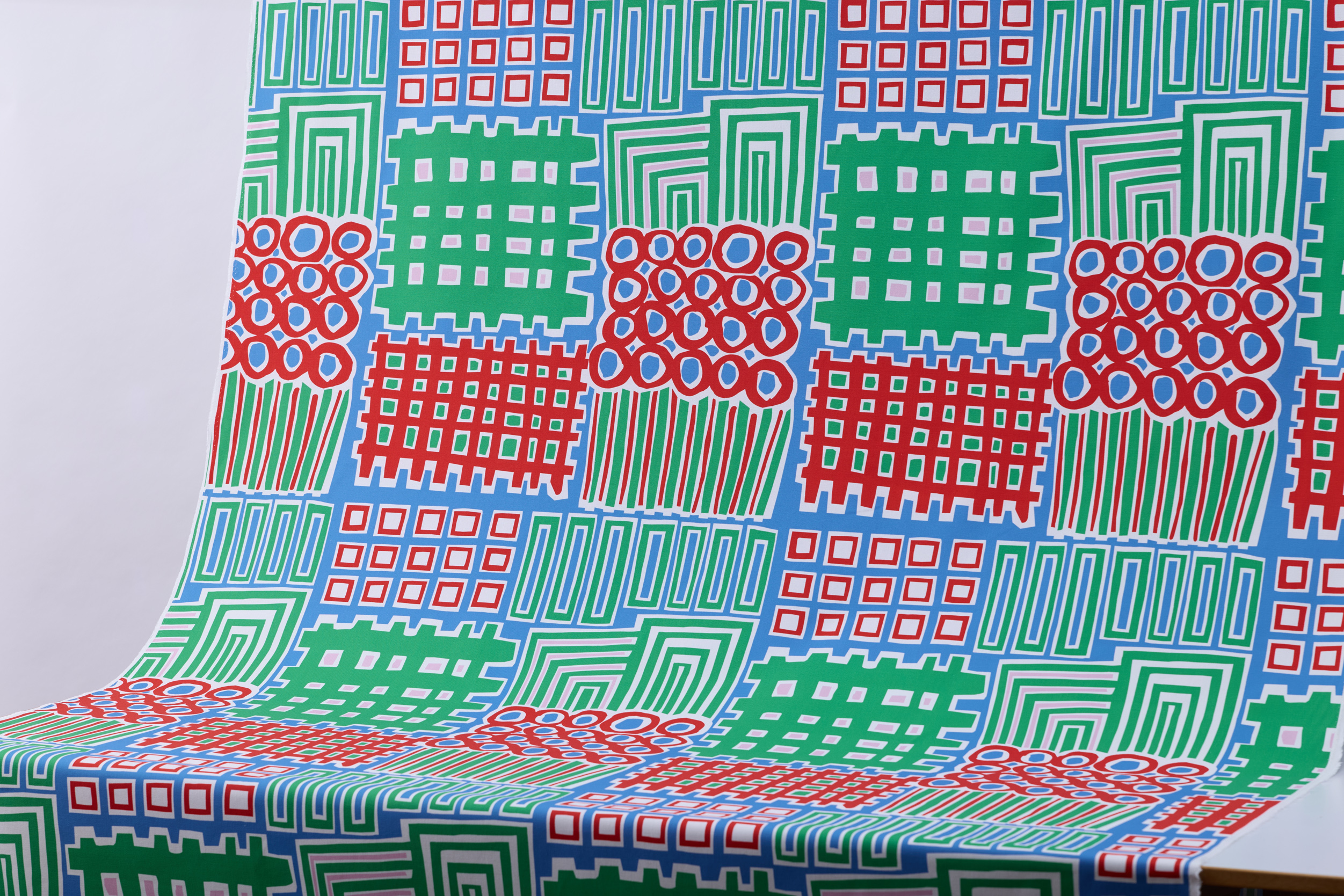 印花帆布 / 桌巾 / 布料 / 都更藍綠